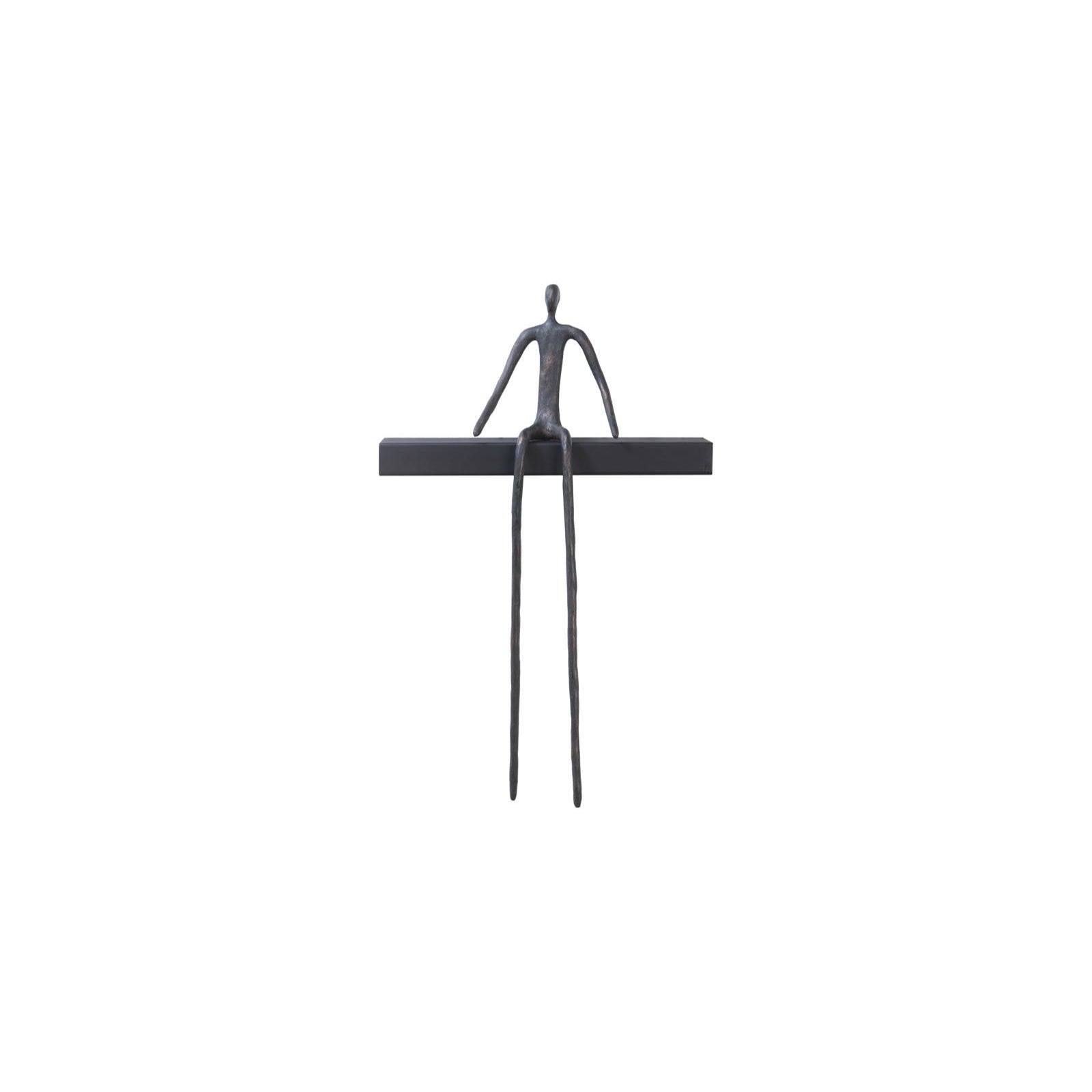 Moveable Sitting Man on Short Shelf - A