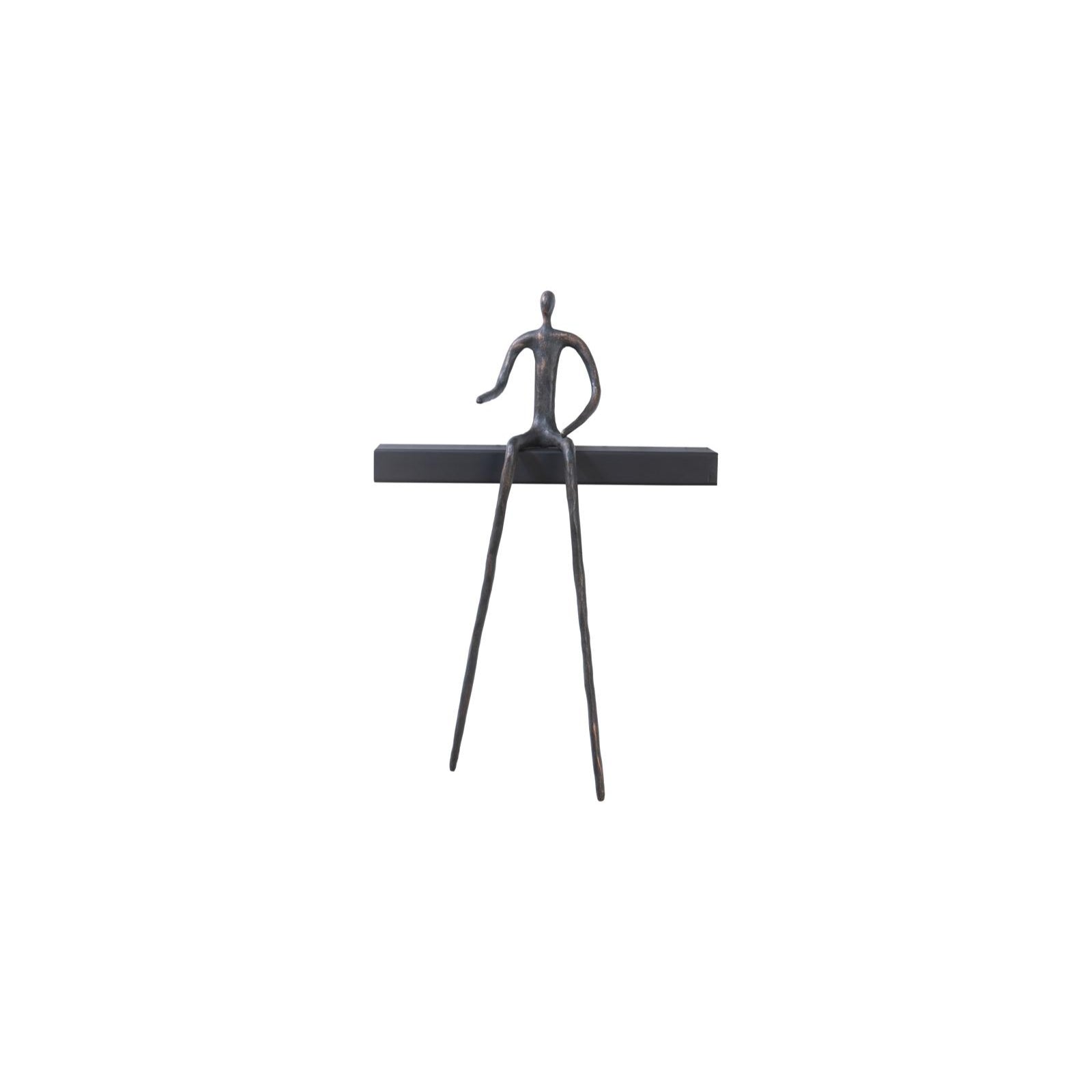 Moveable Sitting Man on Short Shelf - B