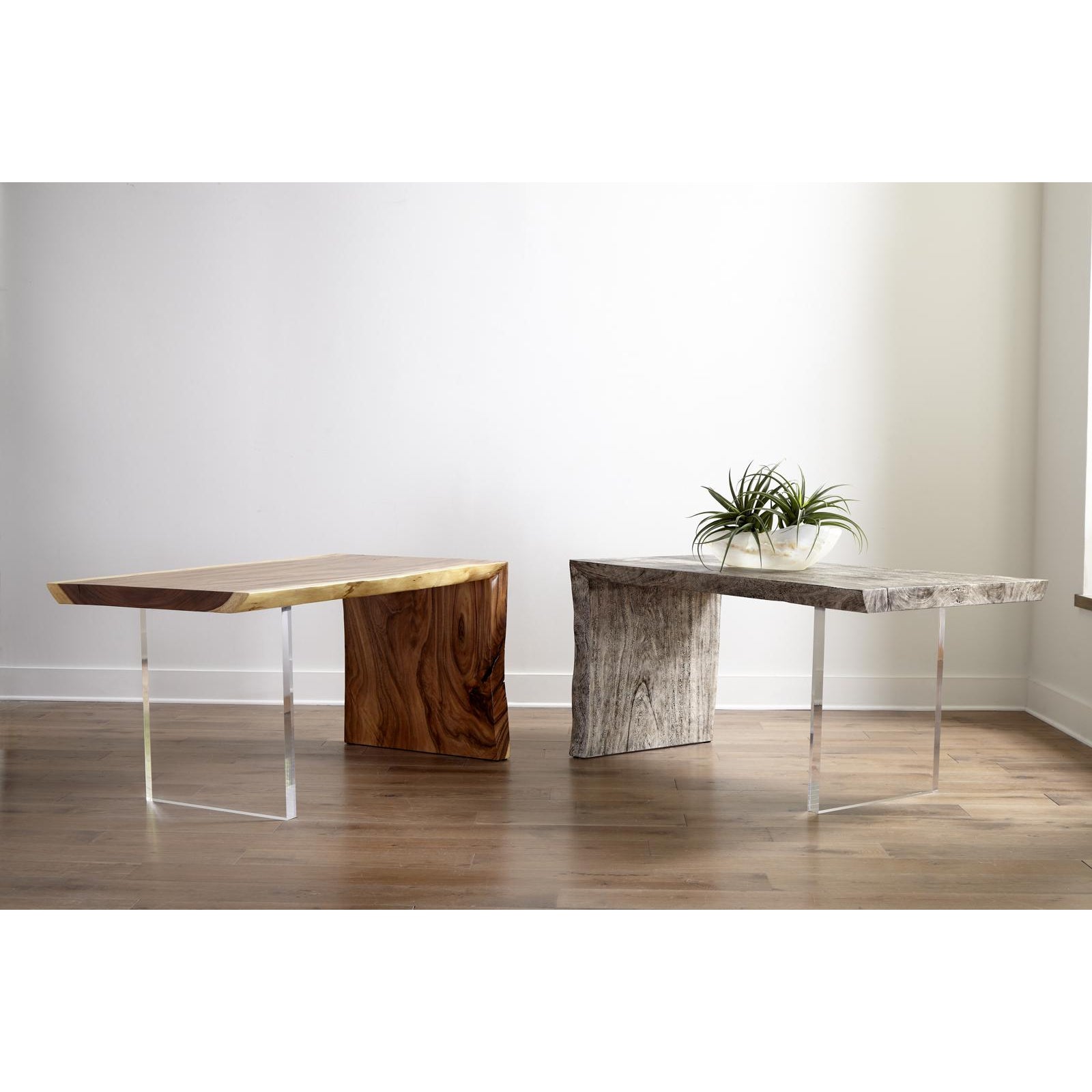 Waterfall Desk with Arcylic Leg