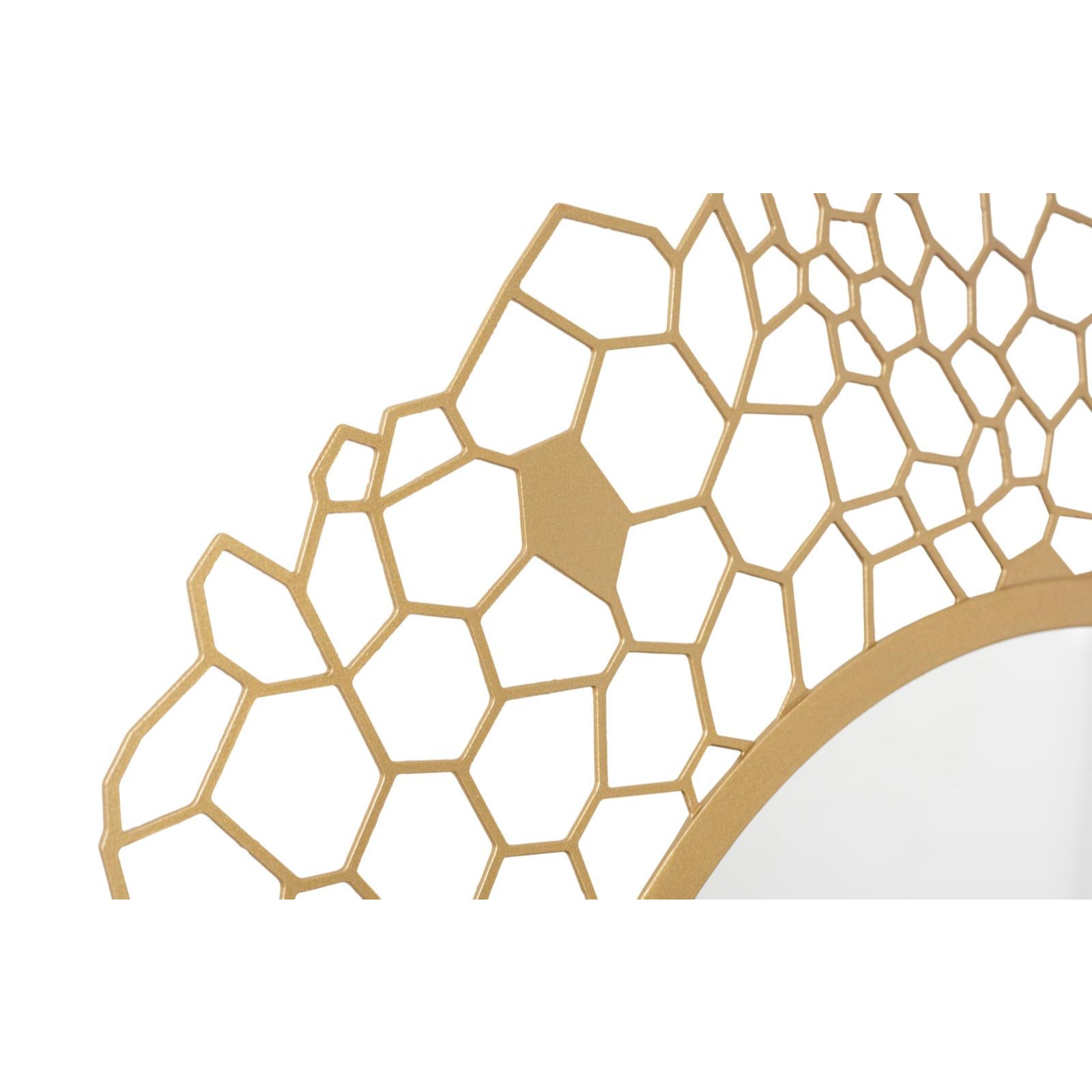 Round Honeycomb Mirror Brass