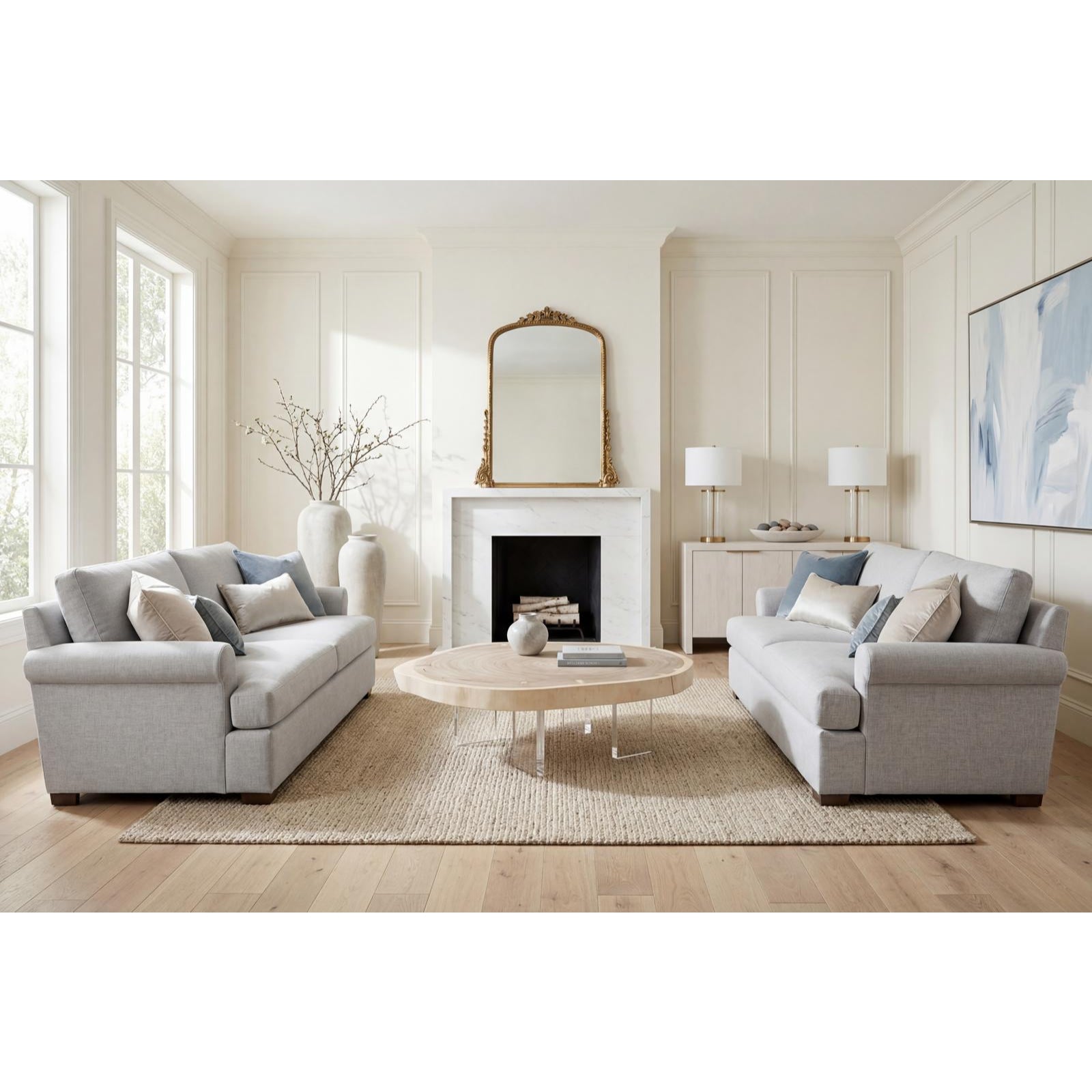 Floating Coffee Table with Acrylic Legs
