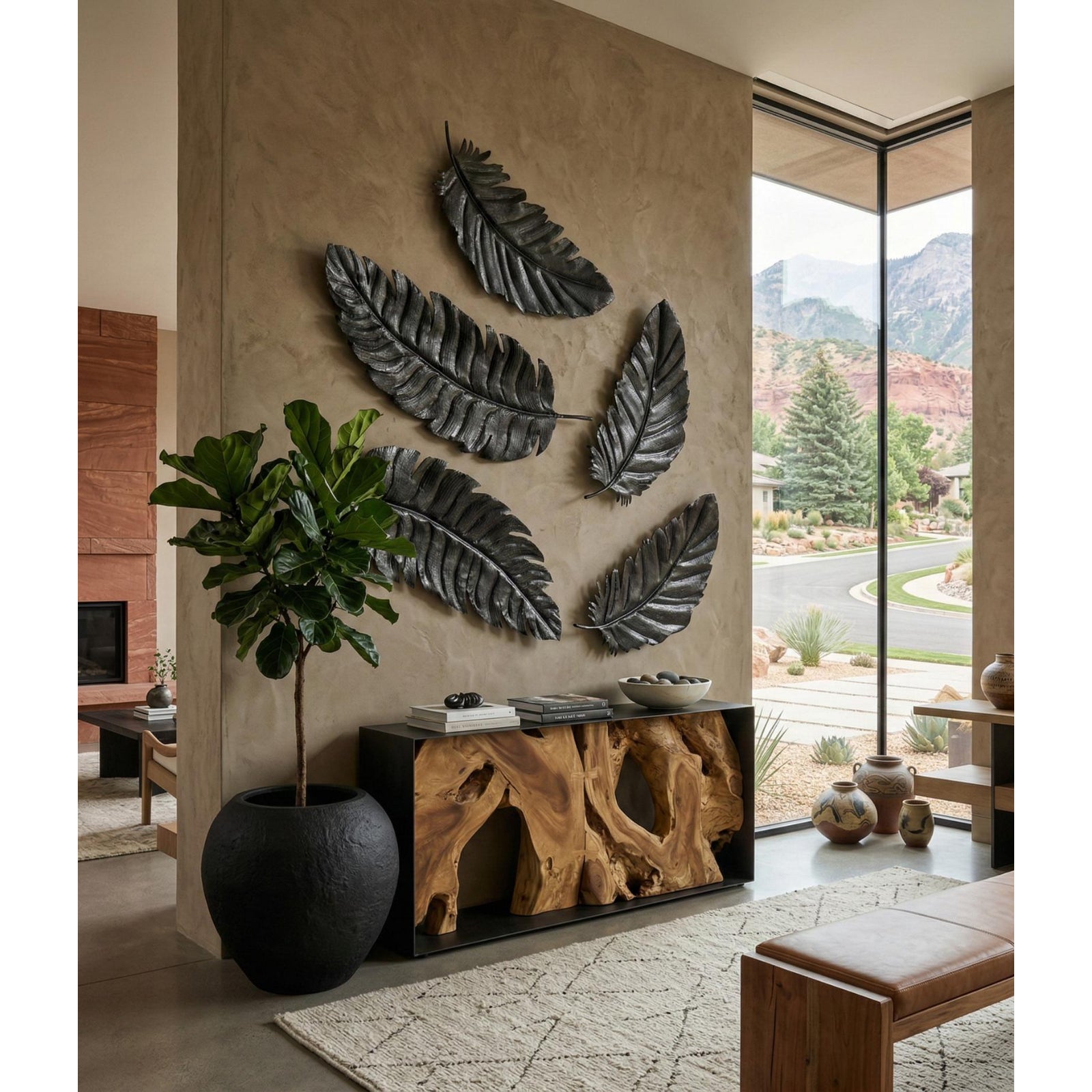Feather Wall Decor - Black