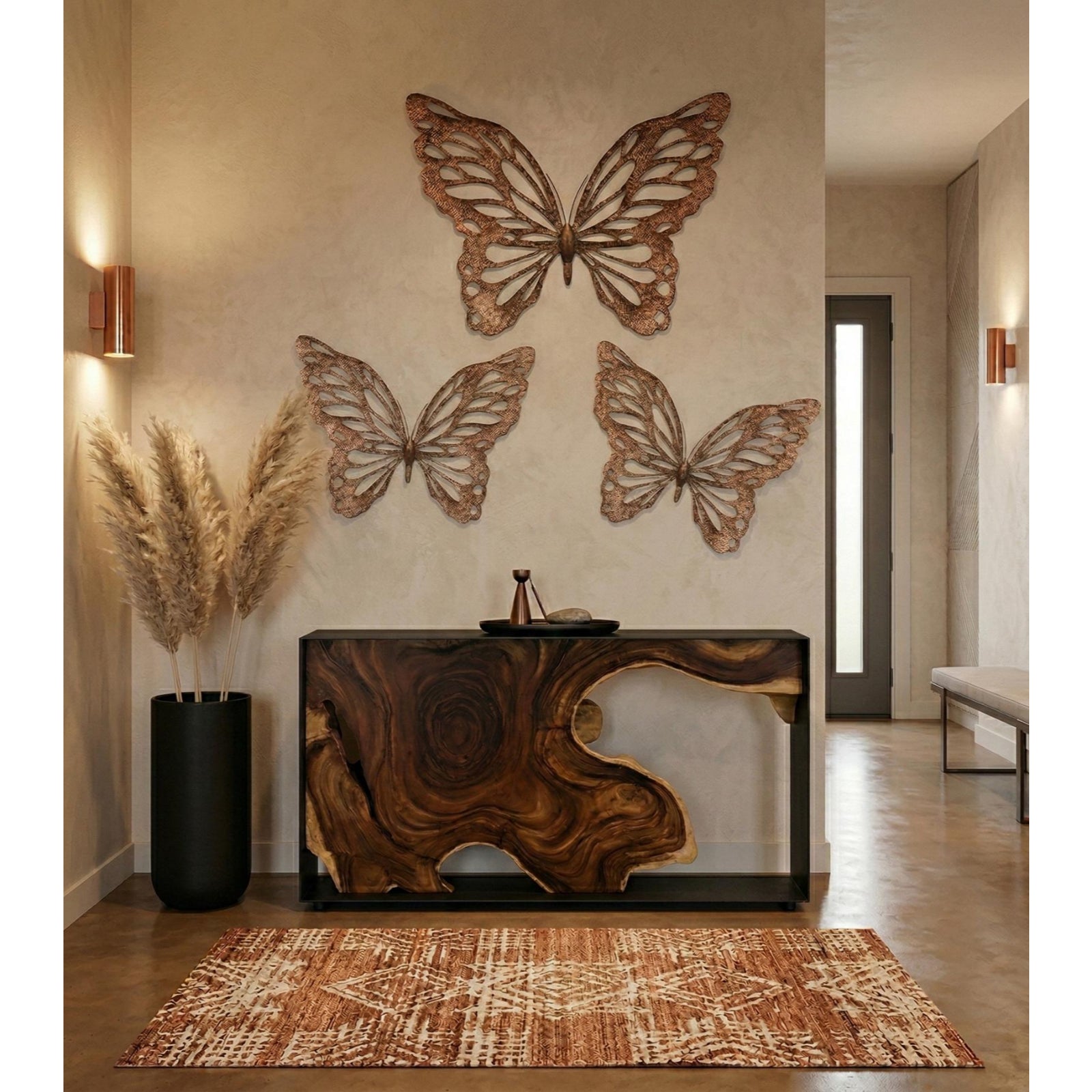 Butterfly Wall Art - Copper with Black