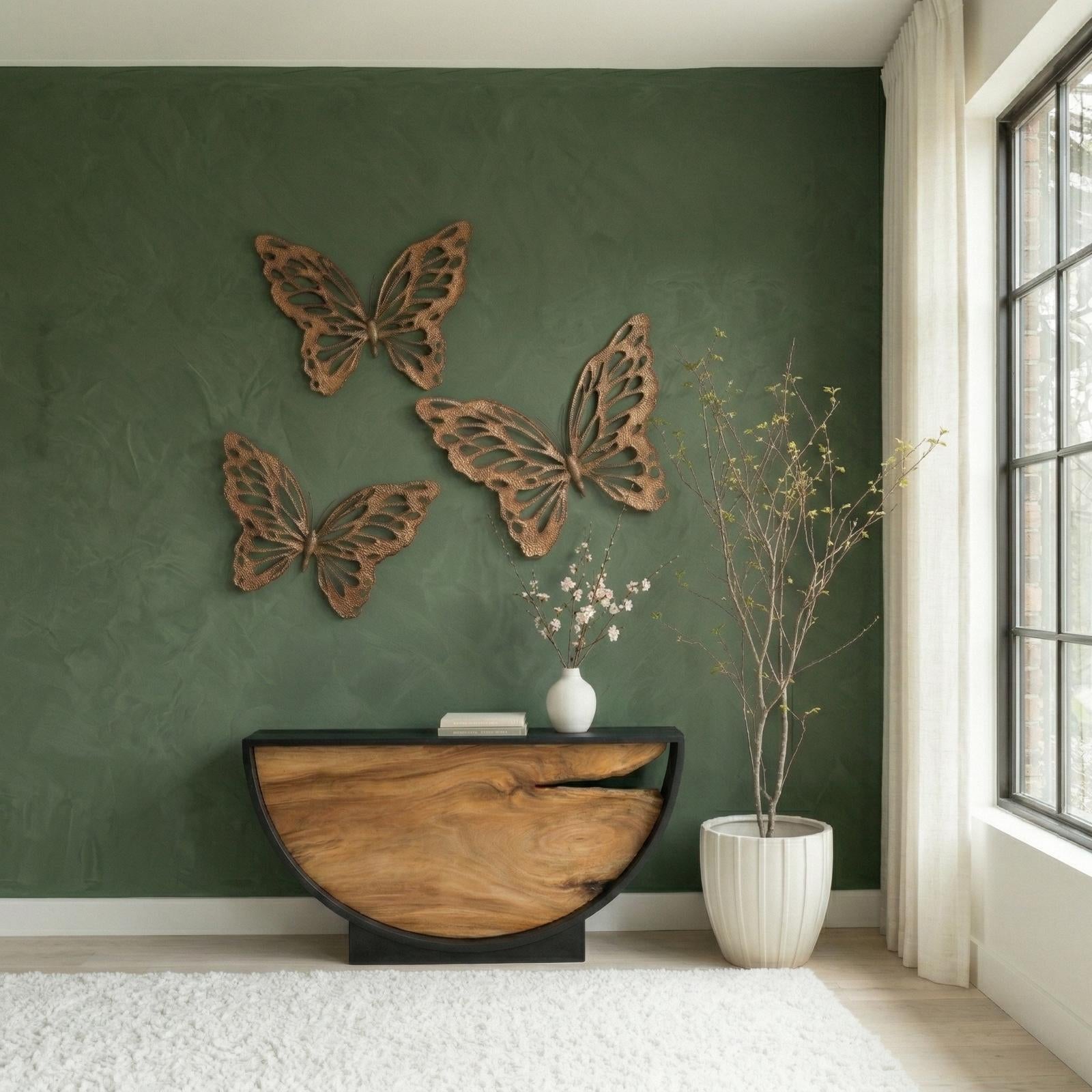 Butterfly Wall Art - Copper with Black