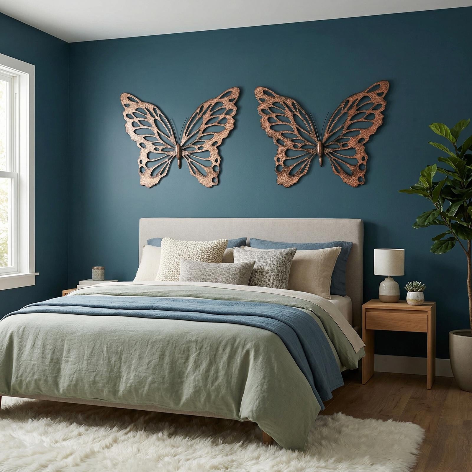 Butterfly Wall Art - Copper with Black