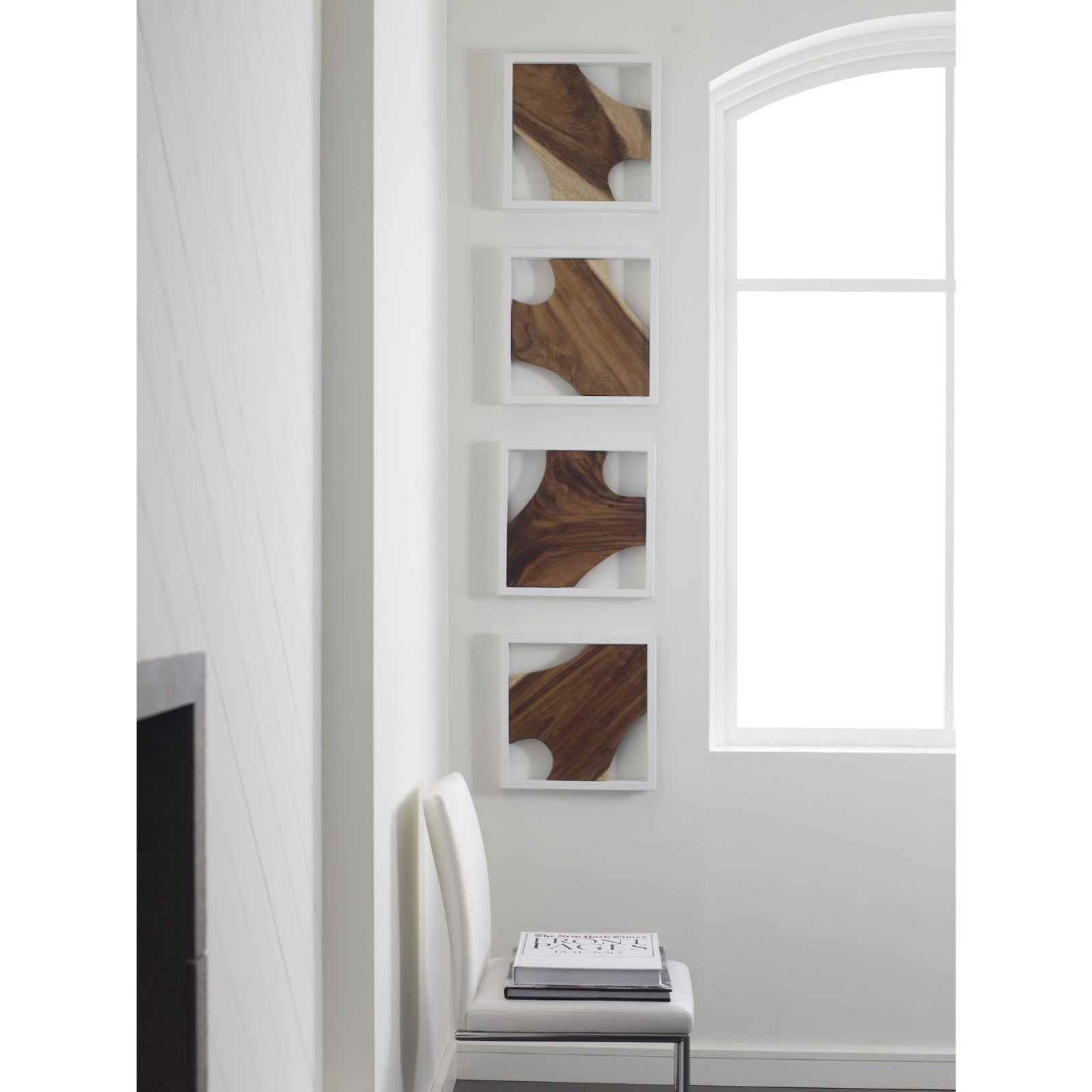 Framed Slice White Frame Wall Tile - Set of 4