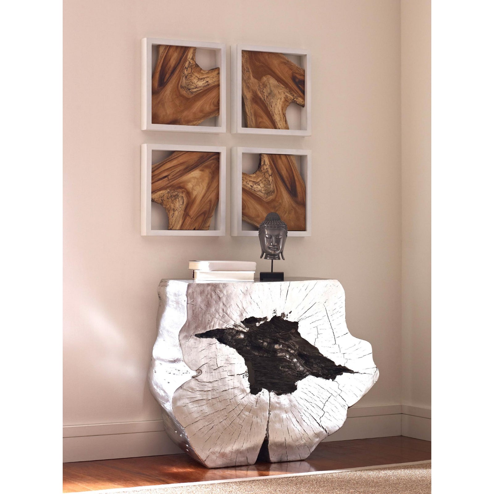 Framed Slice White Frame Wall Tile - Set of 4