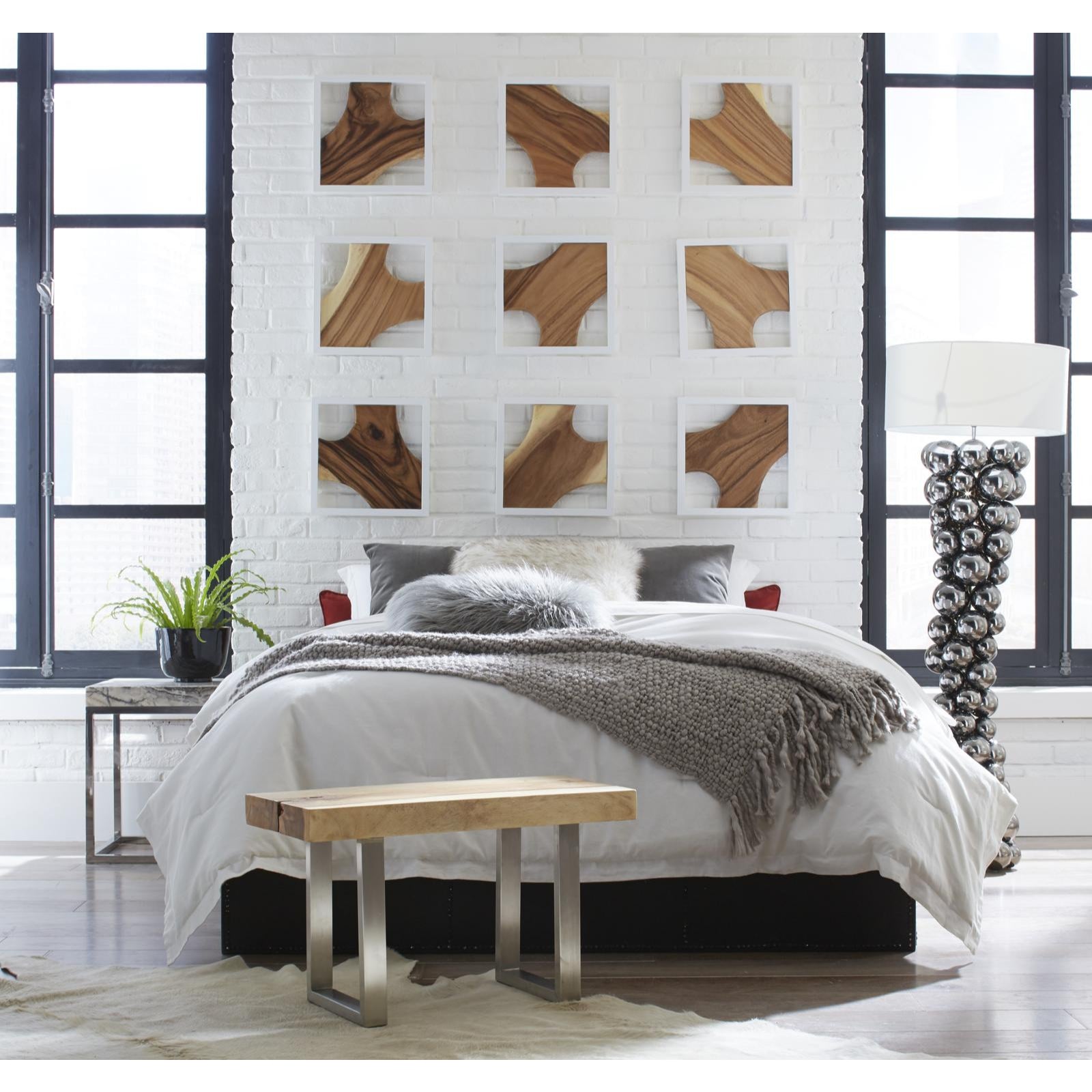 Framed Slice White Frame Wall Tile - Set of 4
