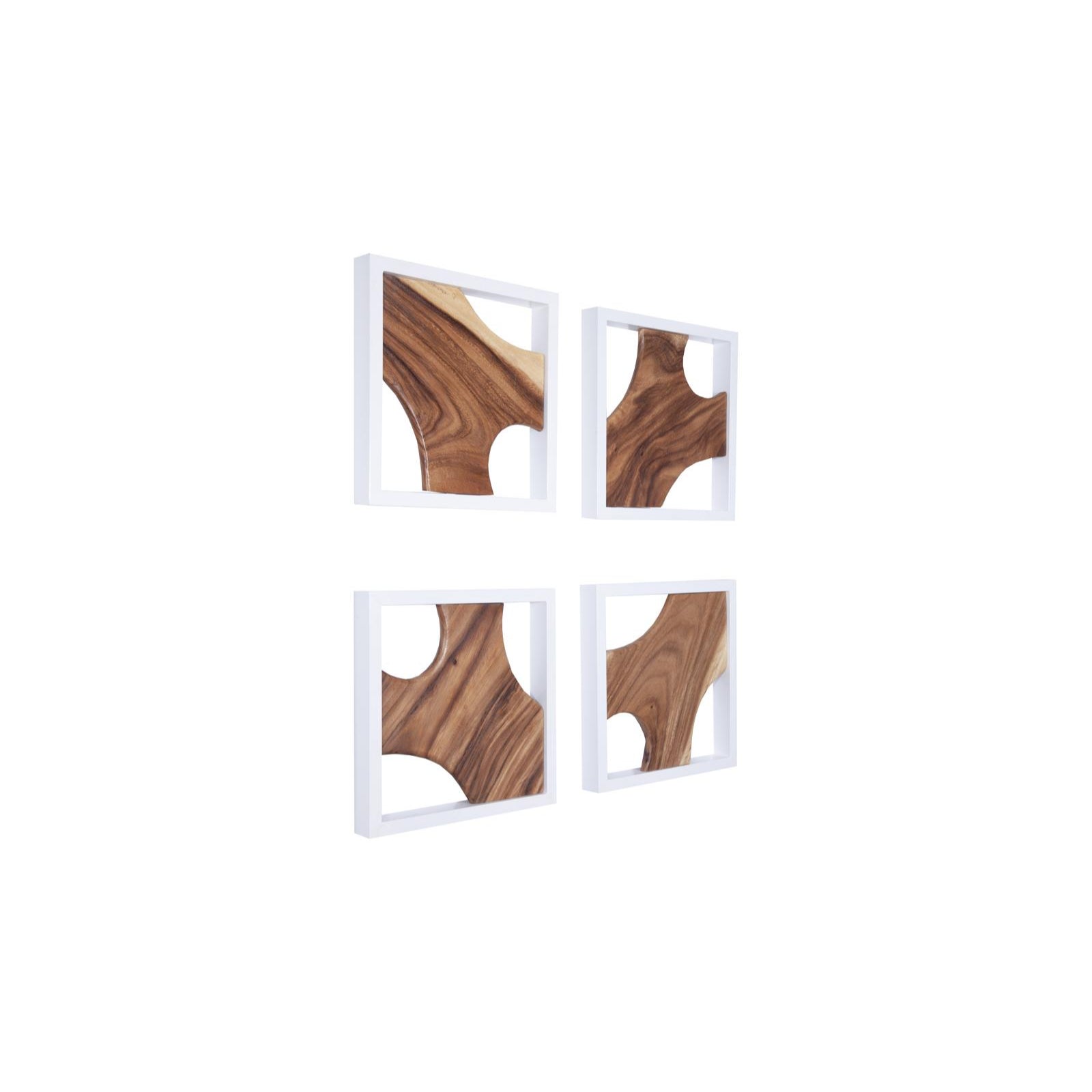 Framed Slice White Frame Wall Tile - Set of 4