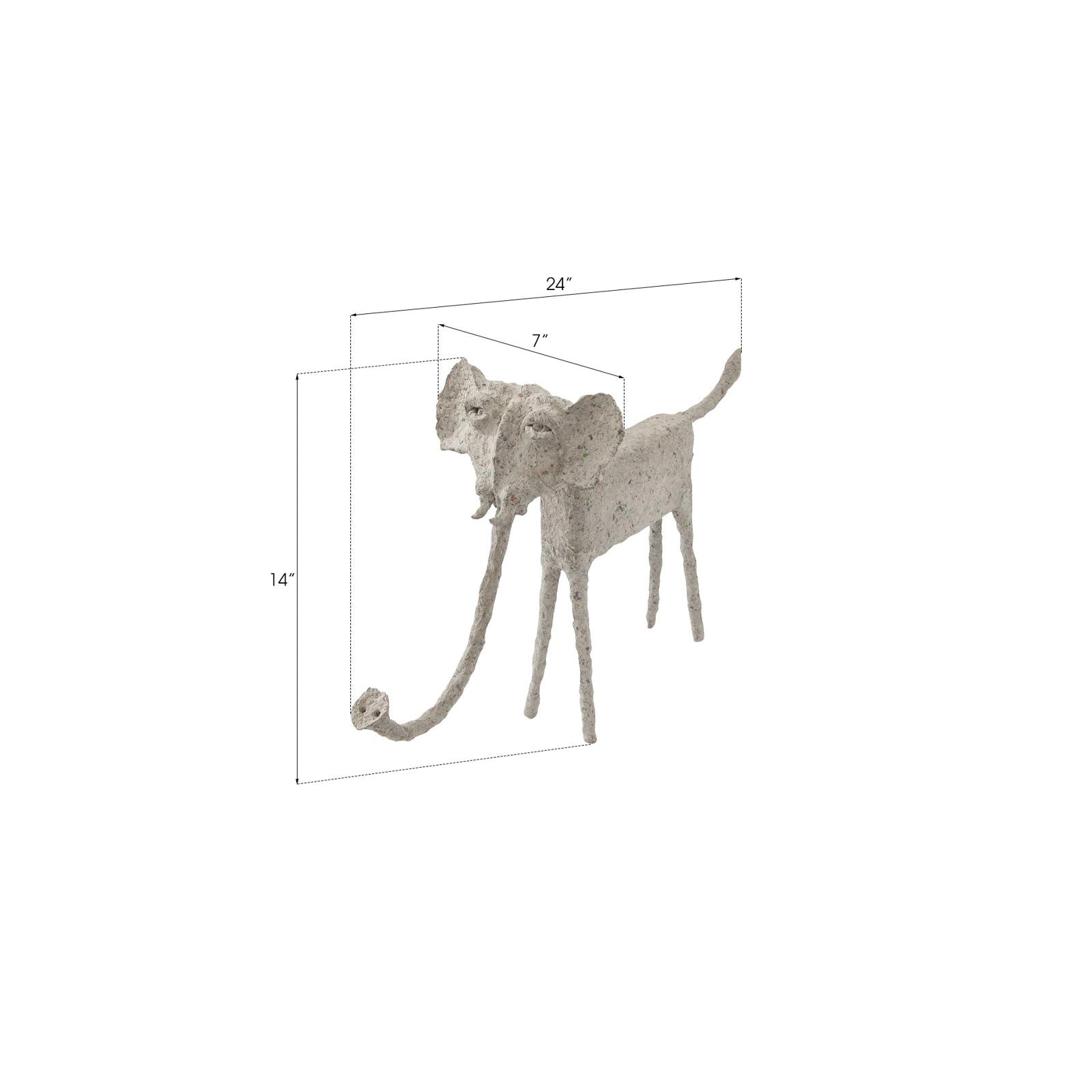 Elephant Trunk Down Sculpted Animal
