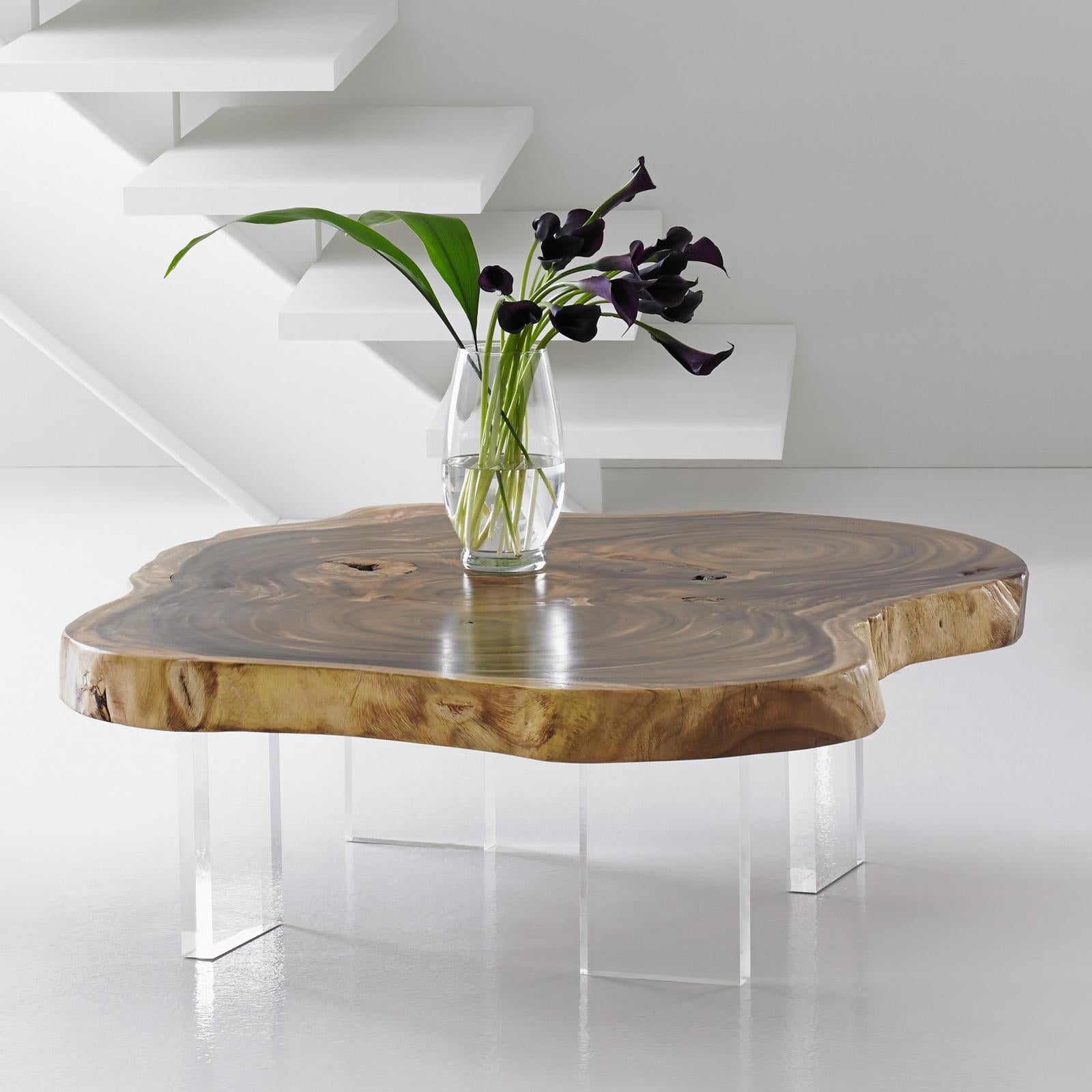 Floating Coffee Table with Acrylic Legs
