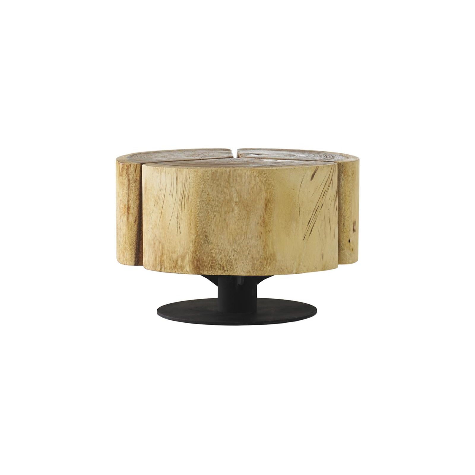 Clover Wood with Metal Base Coffee Table