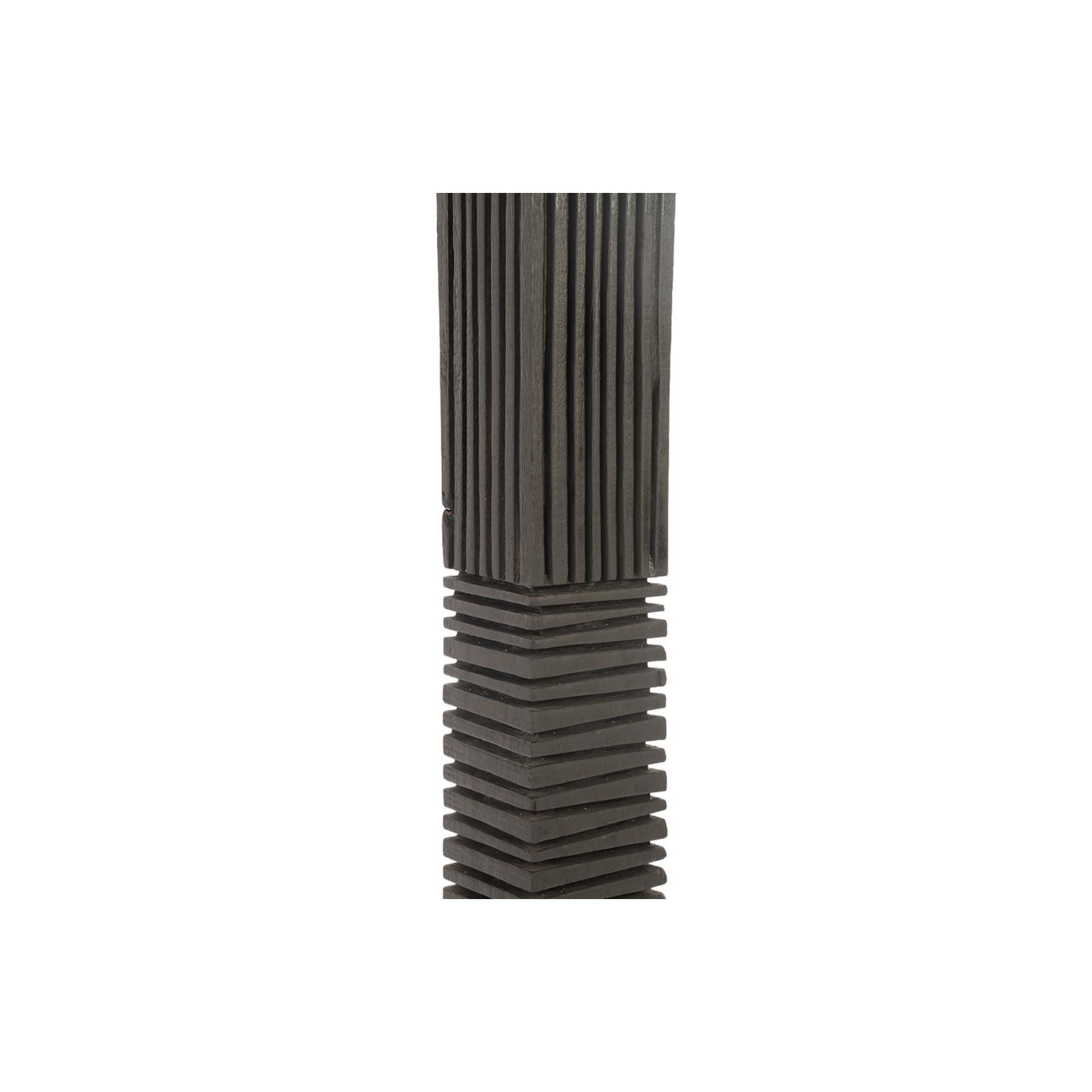 Black Wood Bisected Abstract Sculpture
