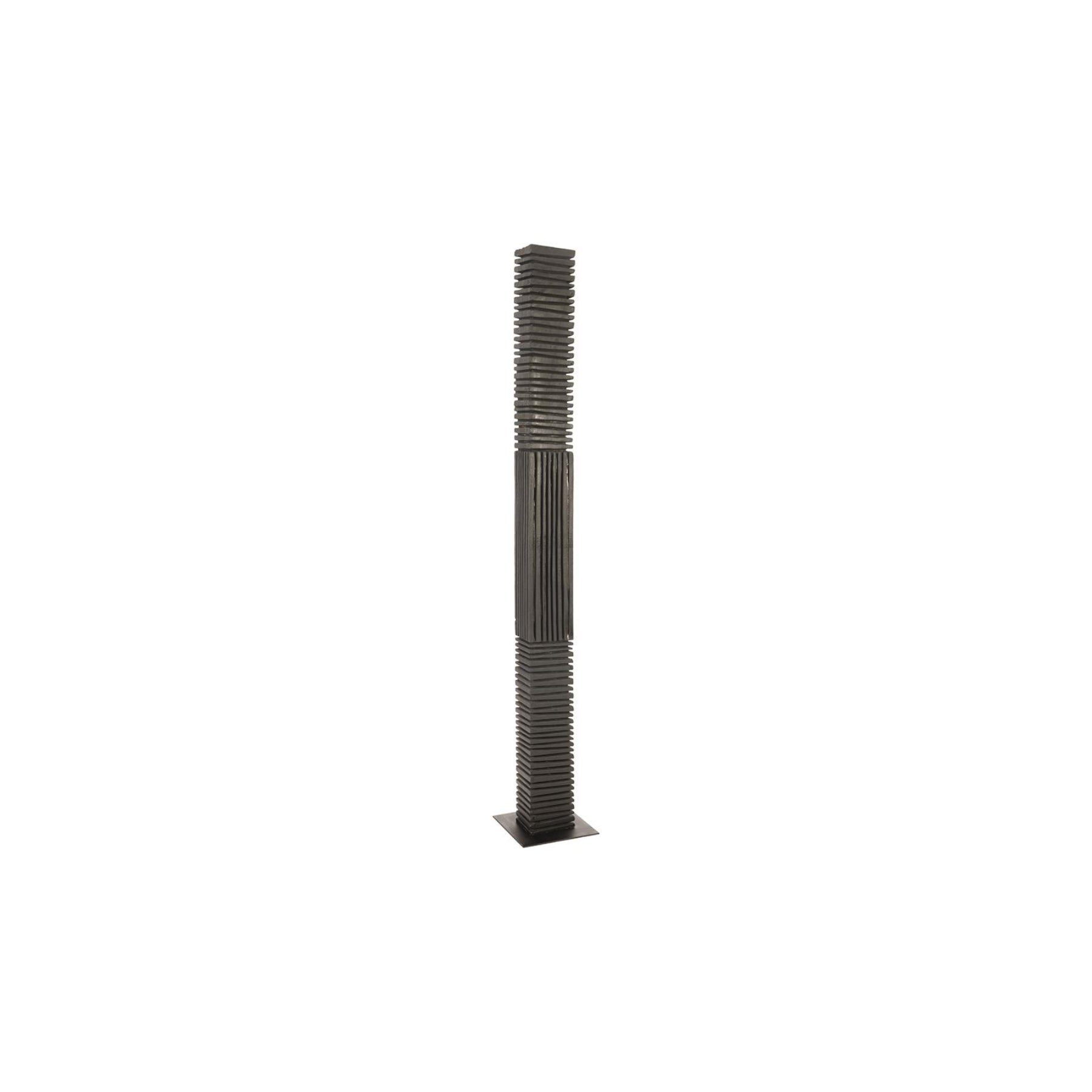Black Wood Bisected Abstract Sculpture