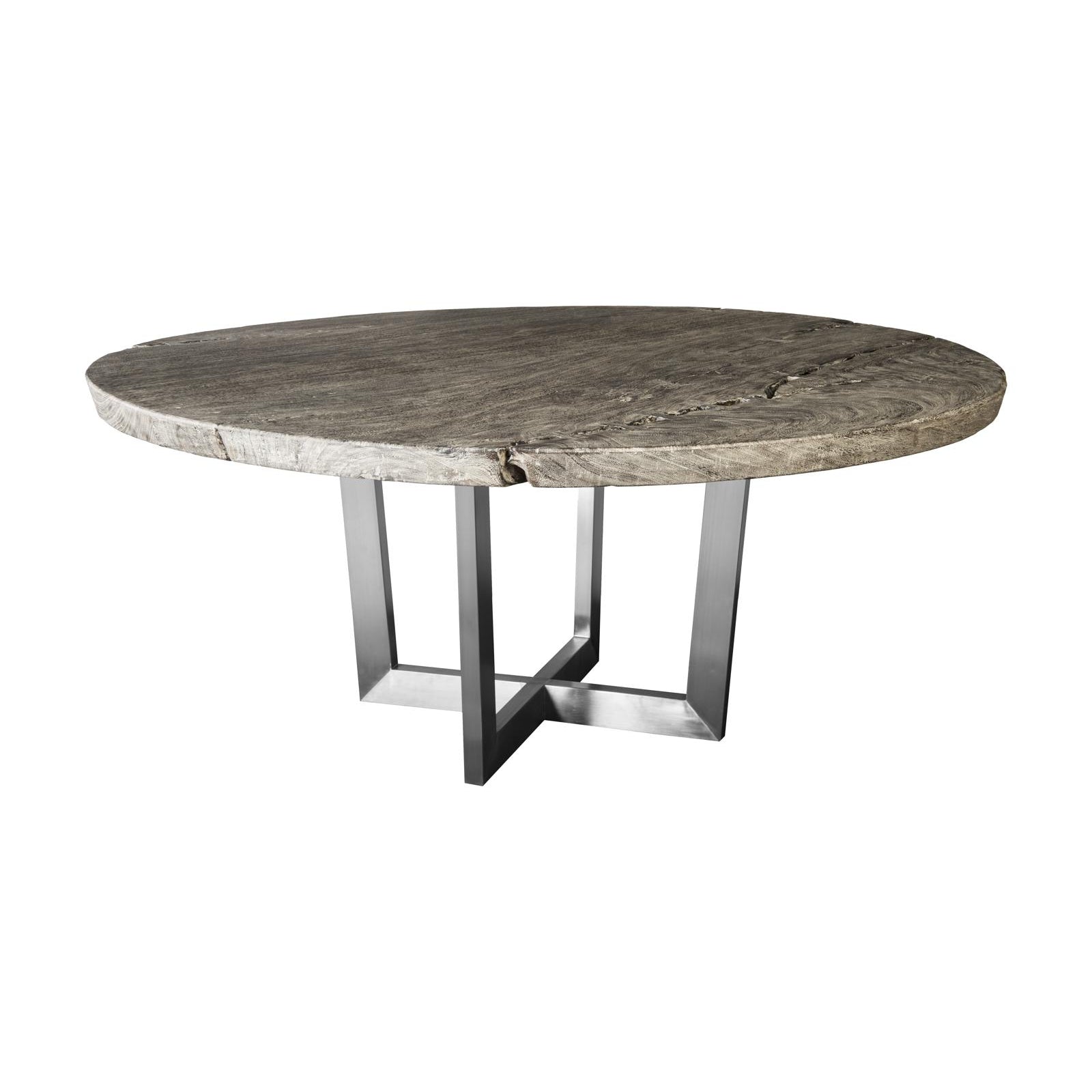 Chuleta Round Dining Table on Stainless Steel Base