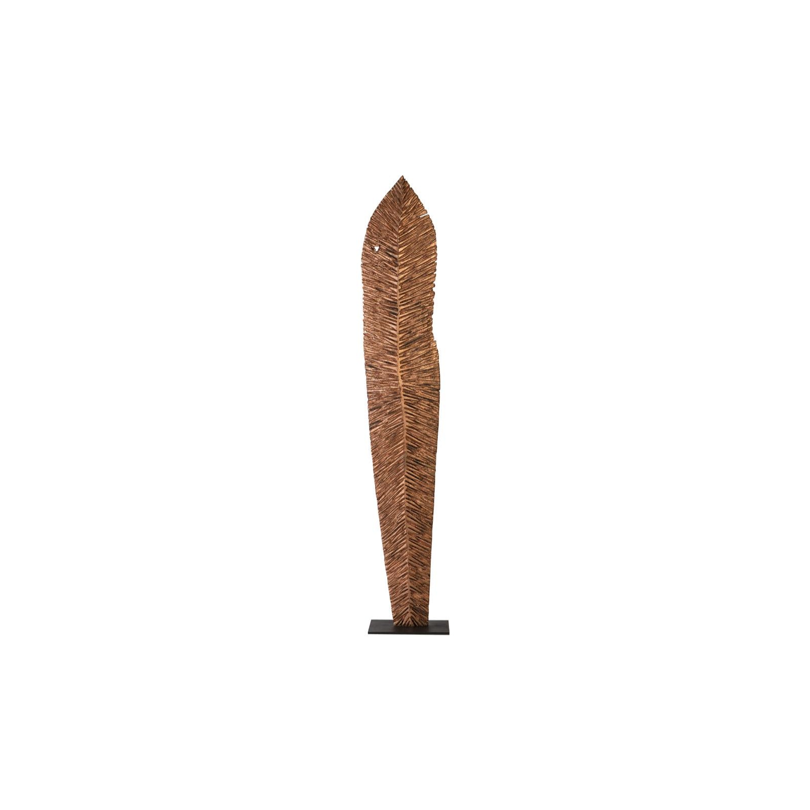Carved Leaf on Stand - Copper Leaf