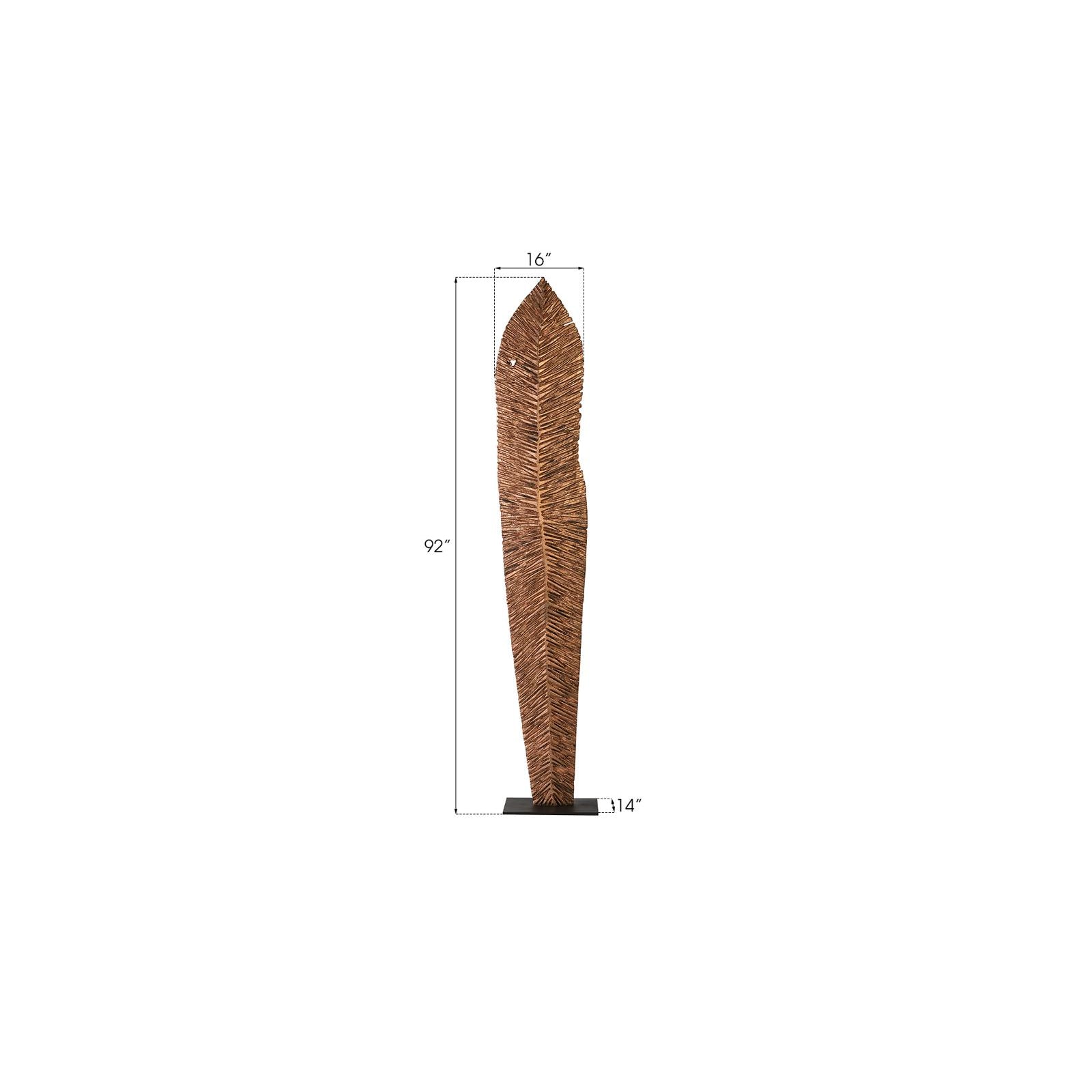 Carved Leaf on Stand - Copper Leaf