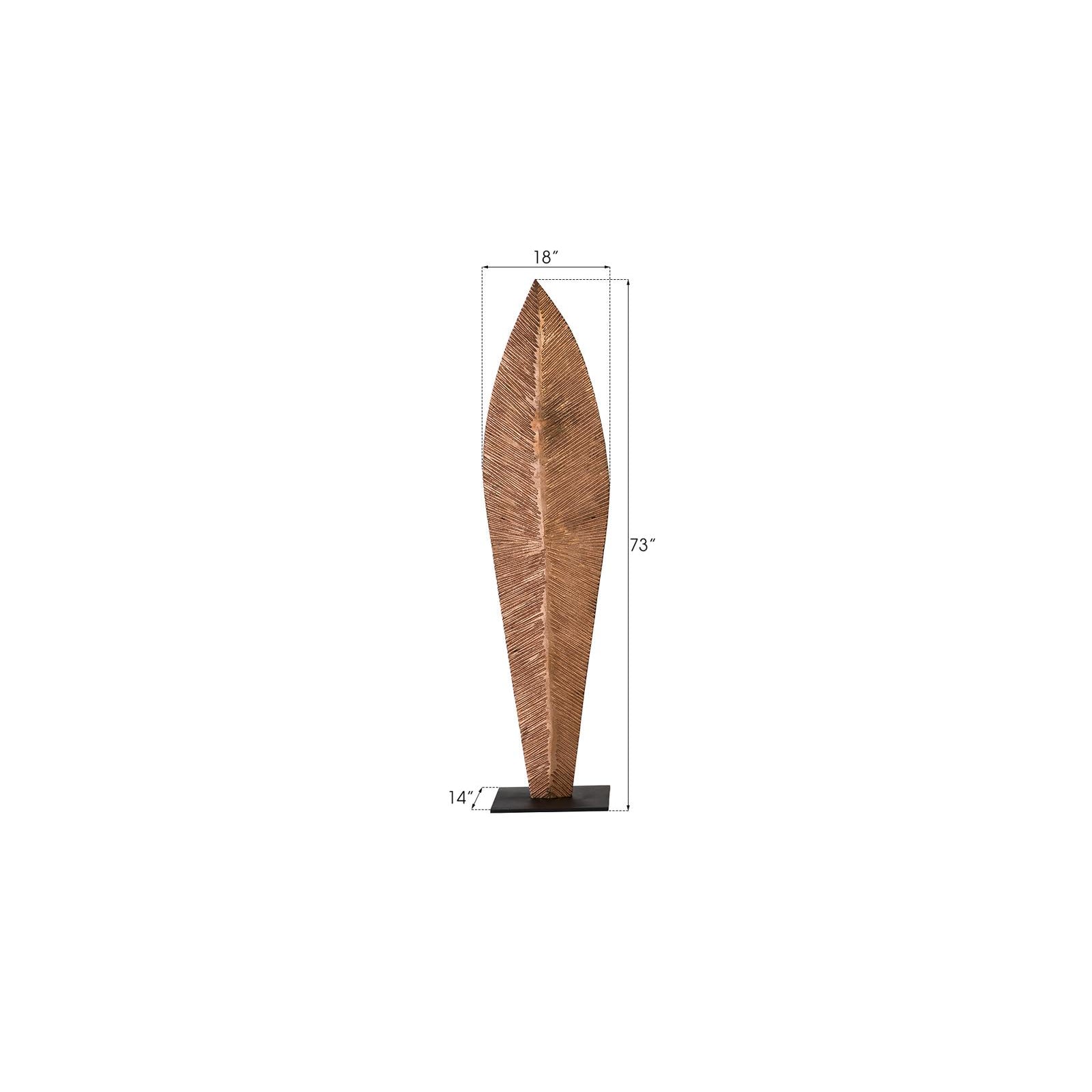 Carved Leaf on Stand - Copper Leaf