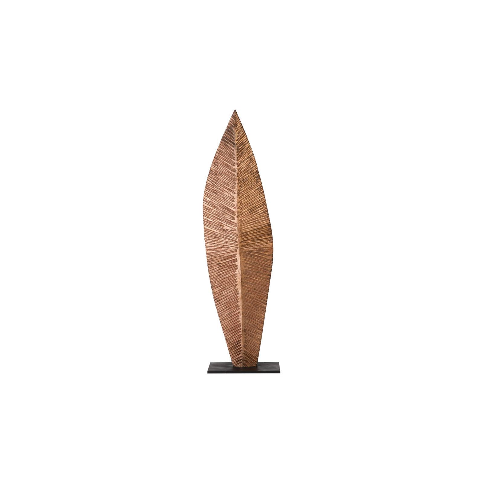 Carved Leaf on Stand - Copper Leaf