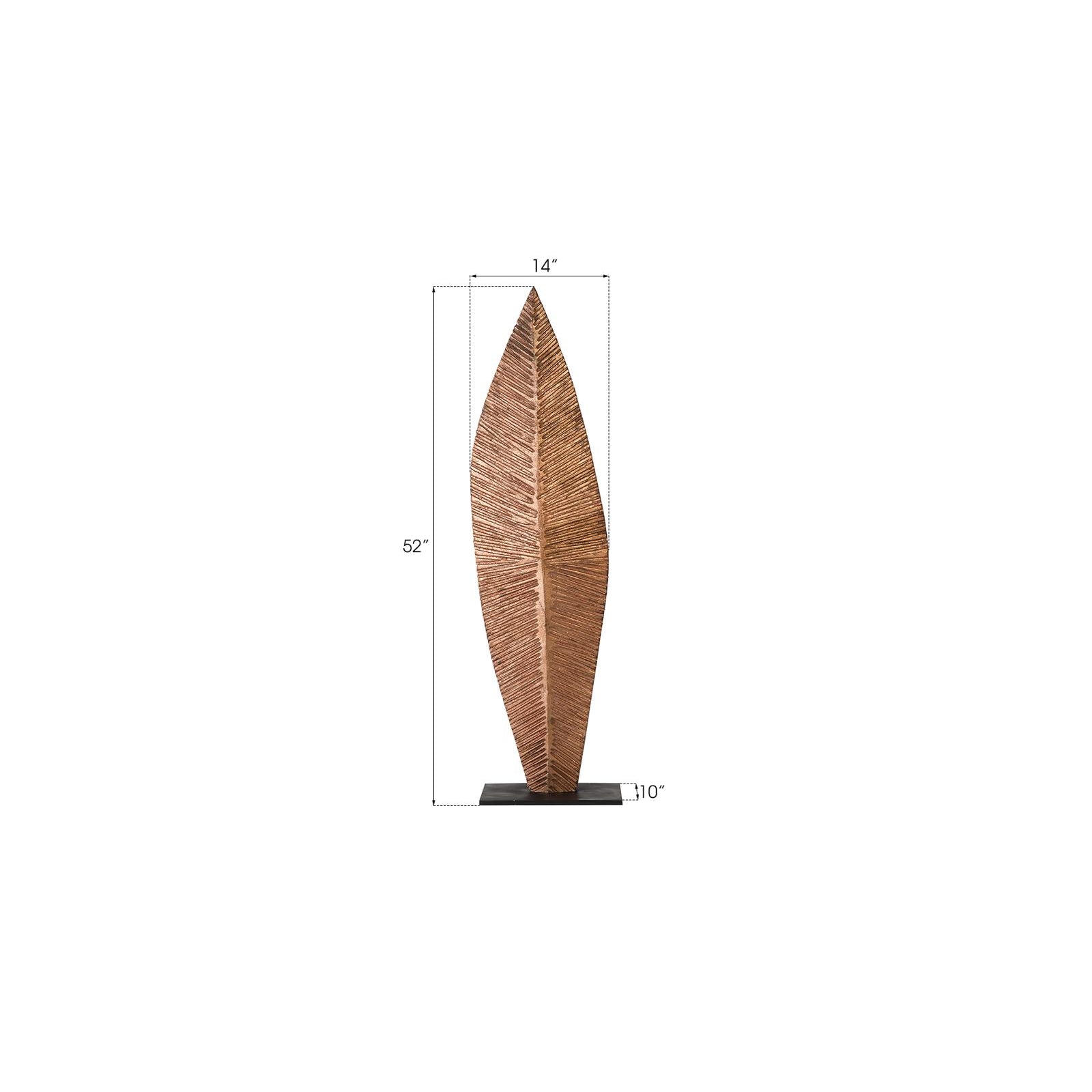 Carved Leaf on Stand - Copper Leaf