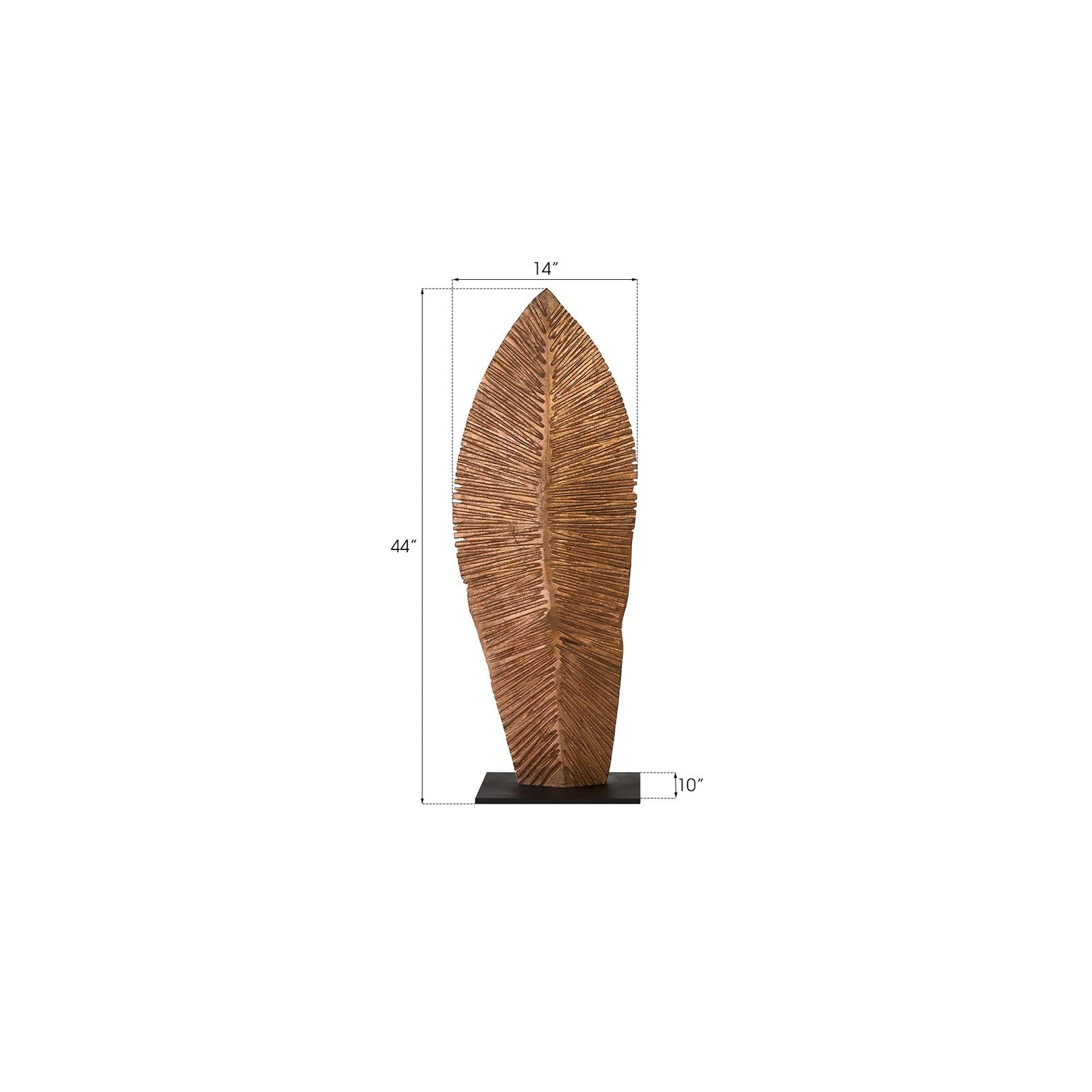 Carved Leaf on Stand - Copper Leaf
