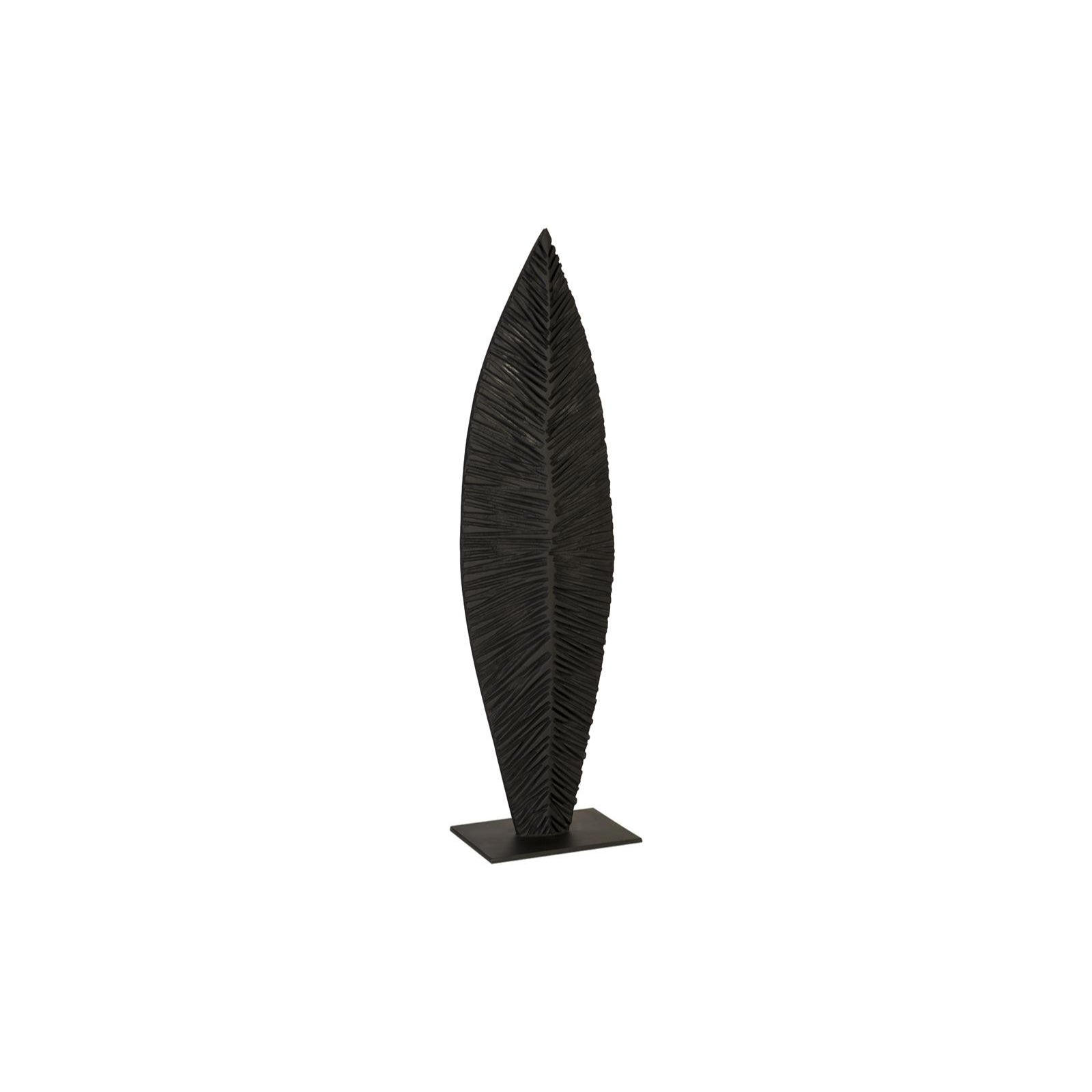 Carved Leaf on Stand - Burnt