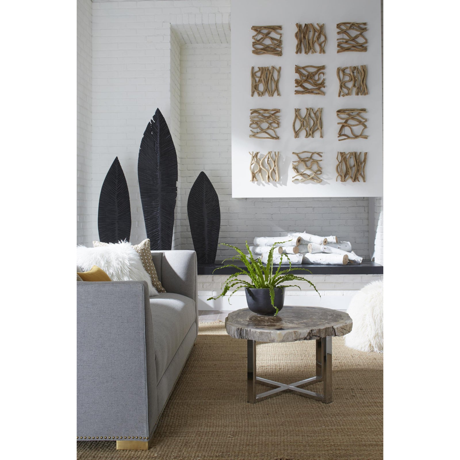 Carved Leaf on Stand - Burnt
