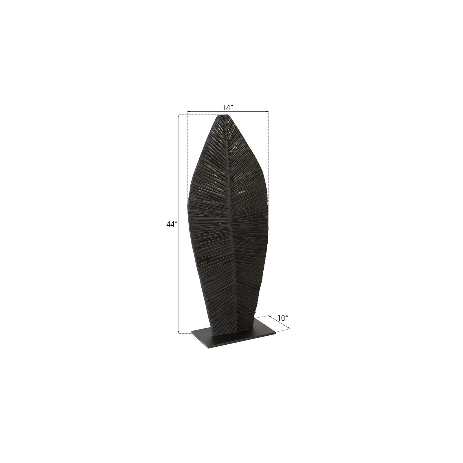 Carved Leaf on Stand - Burnt