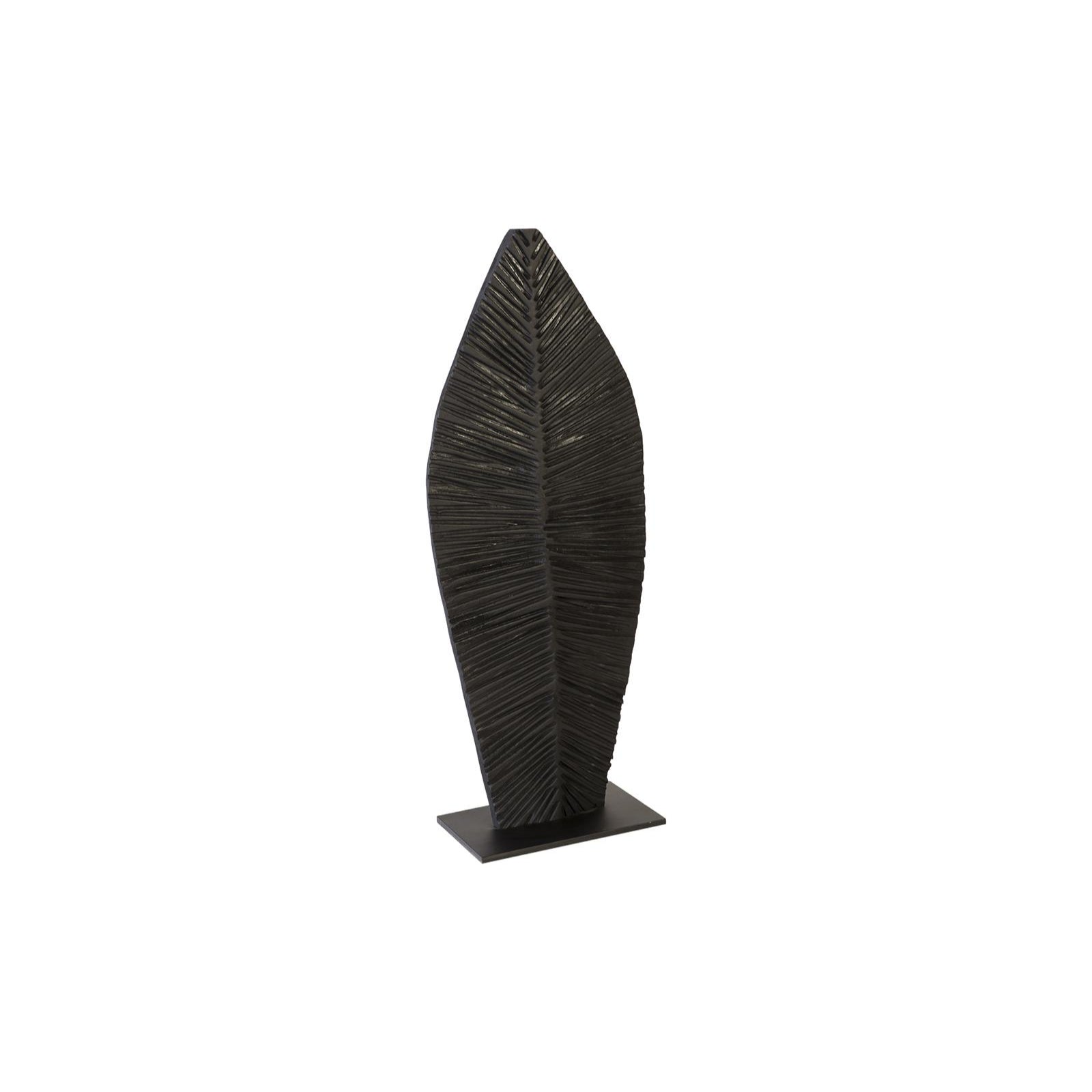 Carved Leaf on Stand - Burnt