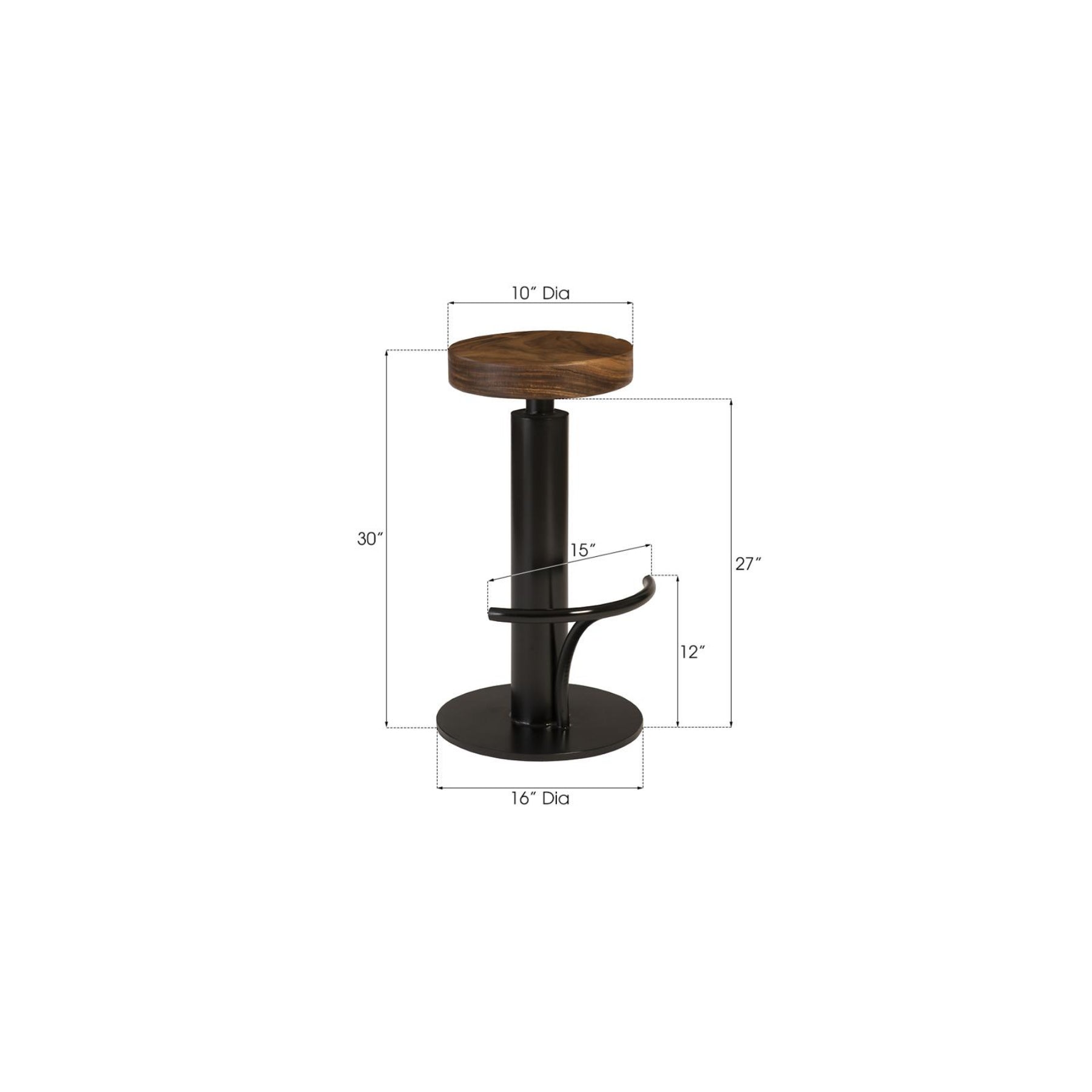 Black Swivel Seat Iron Bar Stool