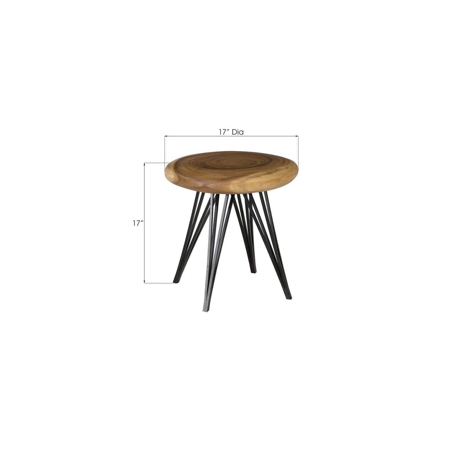 String Stool on Black Metal Legs