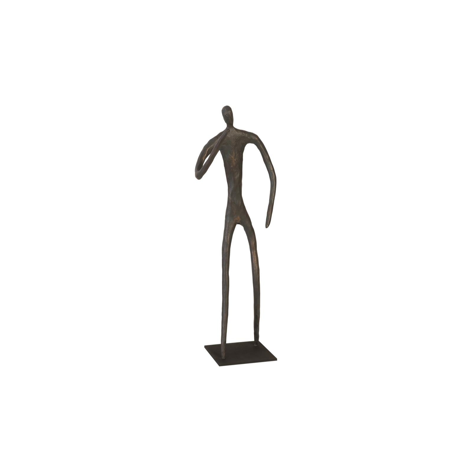 Abstract Figure on Metal Base with Elbow Bent - Bronze Finish