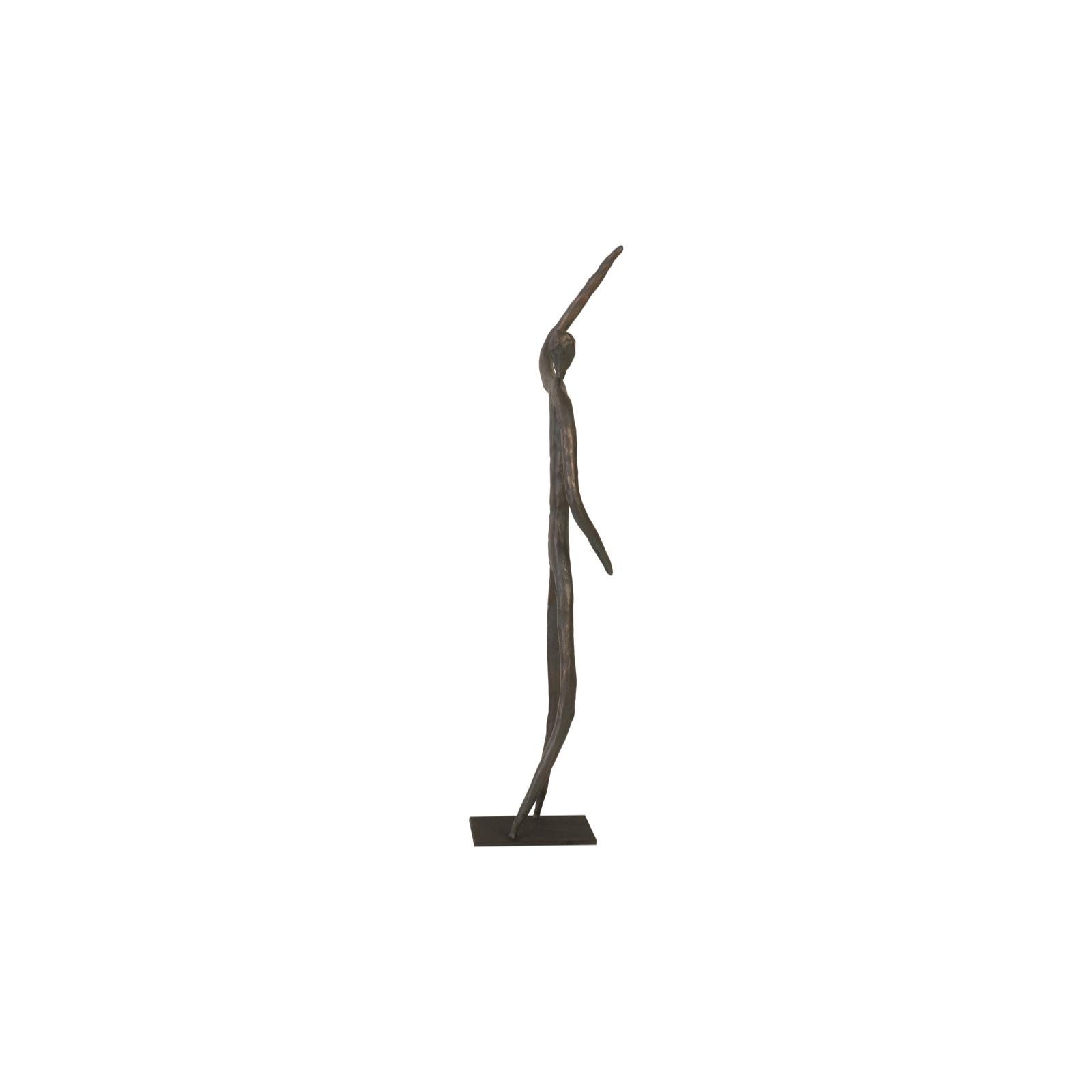 Abstract Figure on Metal Base with Arm Up - Bronze Finish