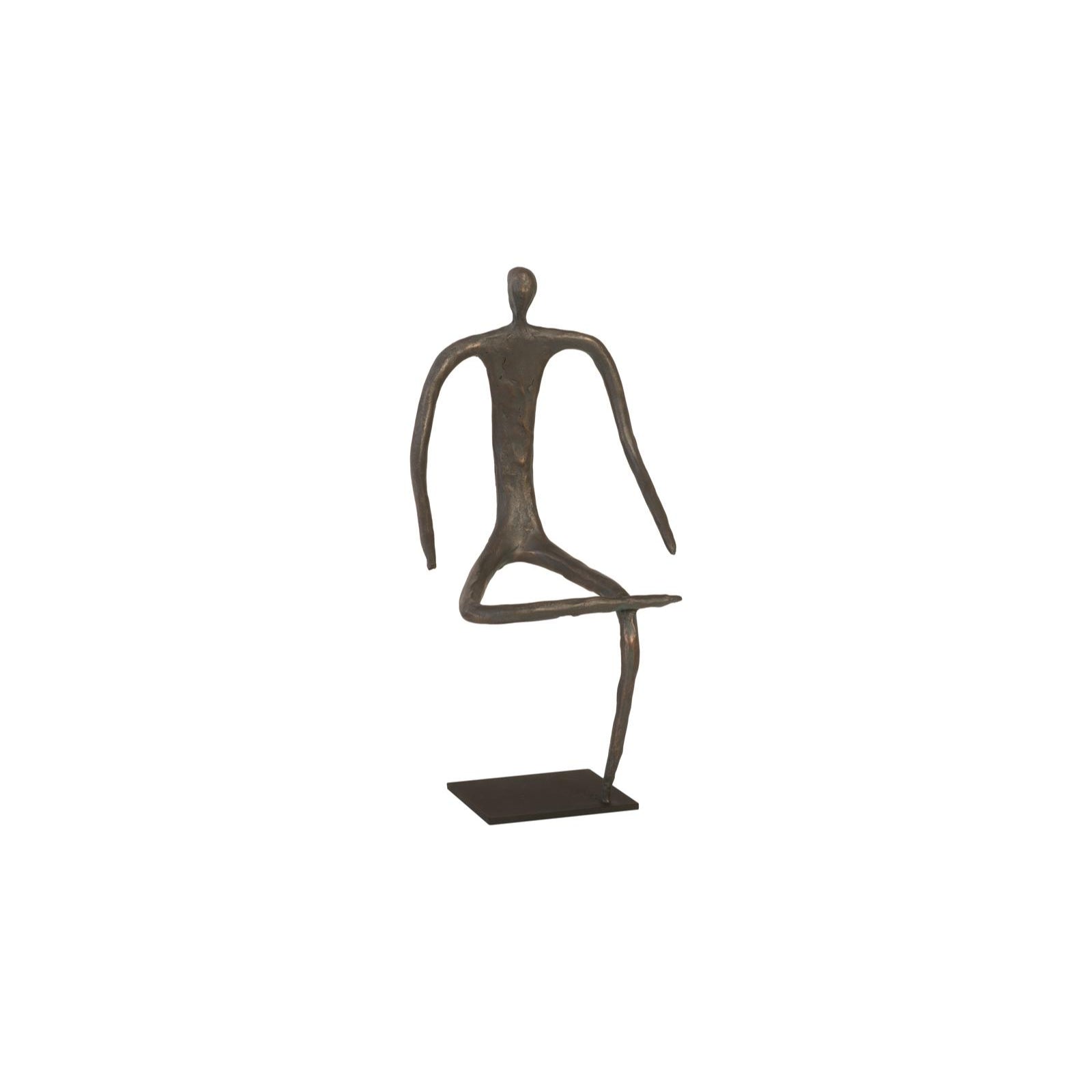 Abstract Figure on Metal Base with Leg Folded - Bronze Finish