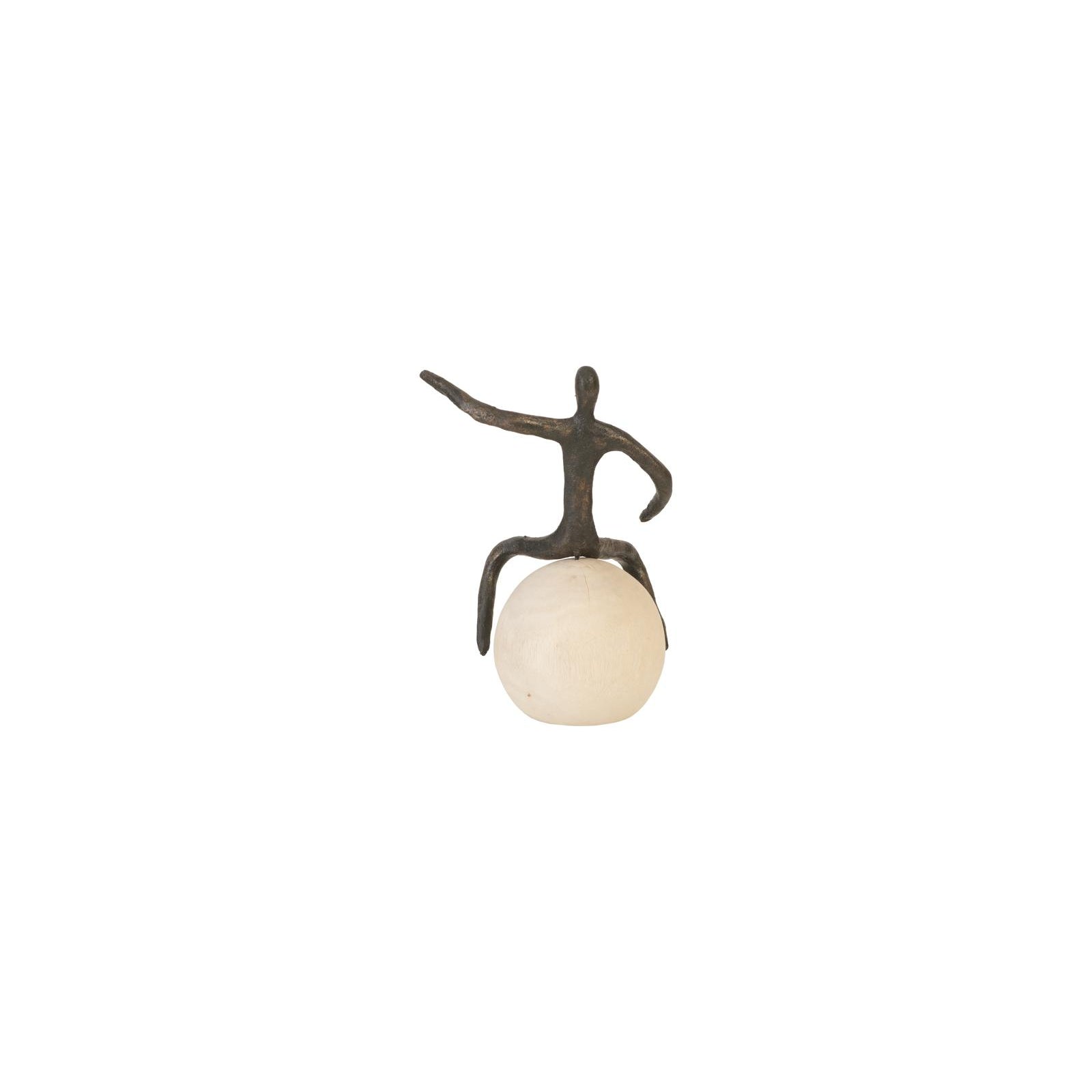 Abstract Figure on Bleached Wood Base with Extended Straight Arm