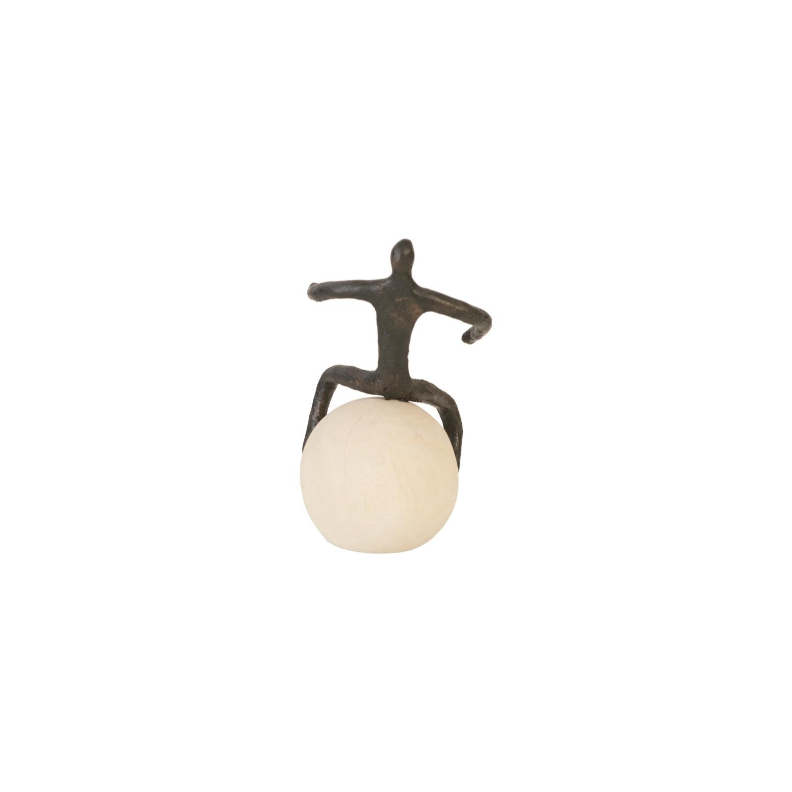 Abstract Figure on Bleached Wood Base - Bronze