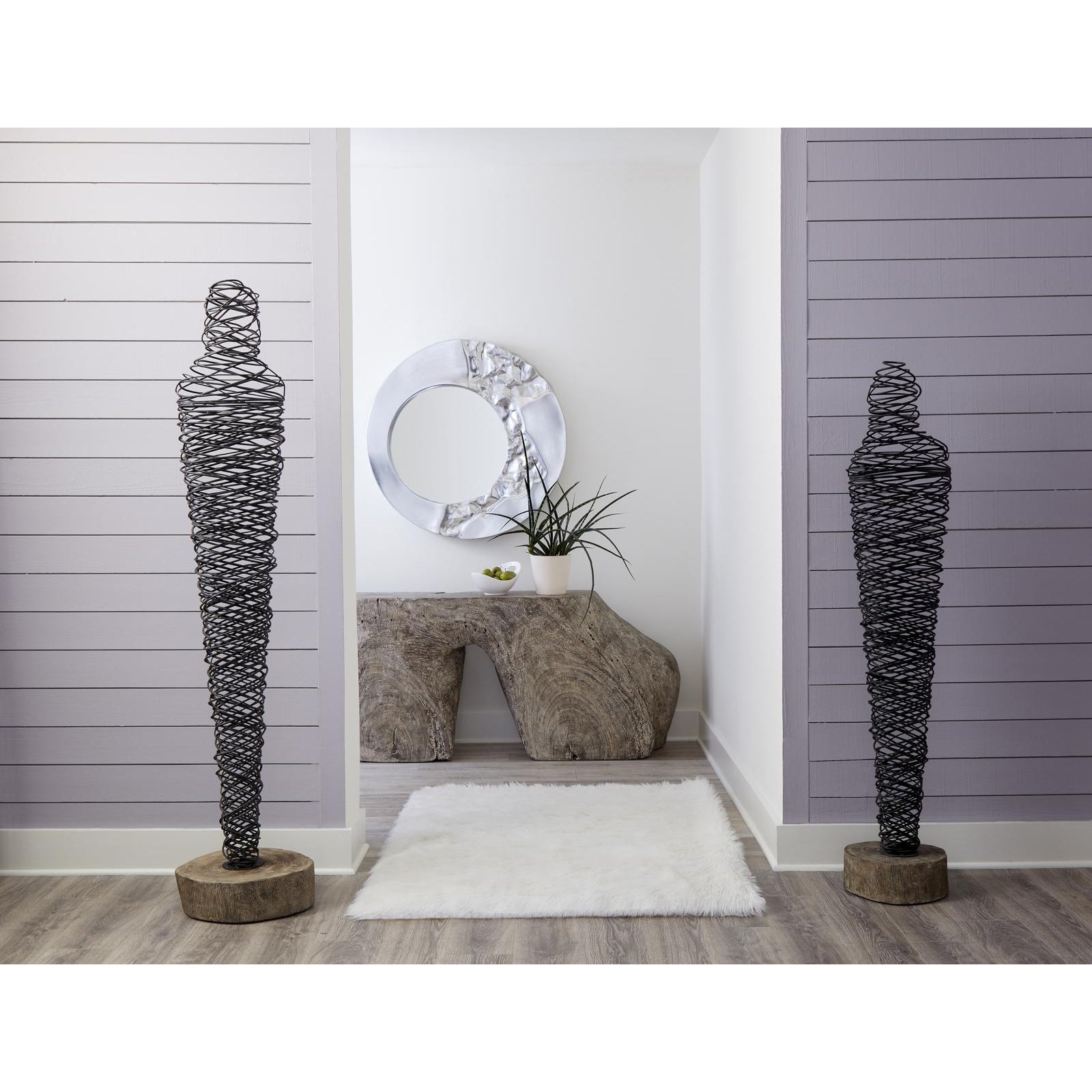 Abstract Wire Man Floor Sculpture