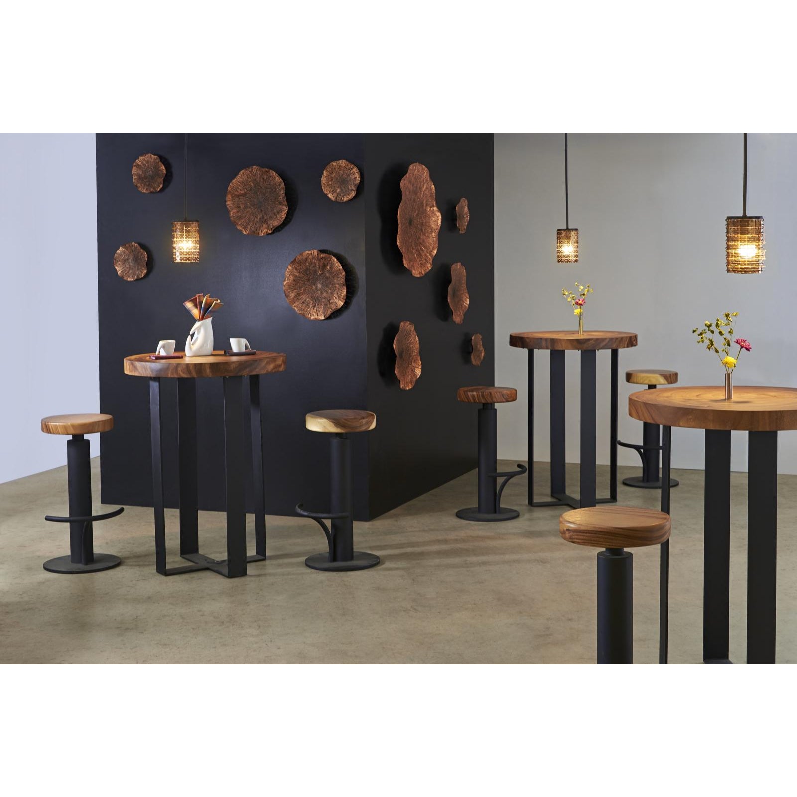 Chuleta Bar Table on Black Metal Base