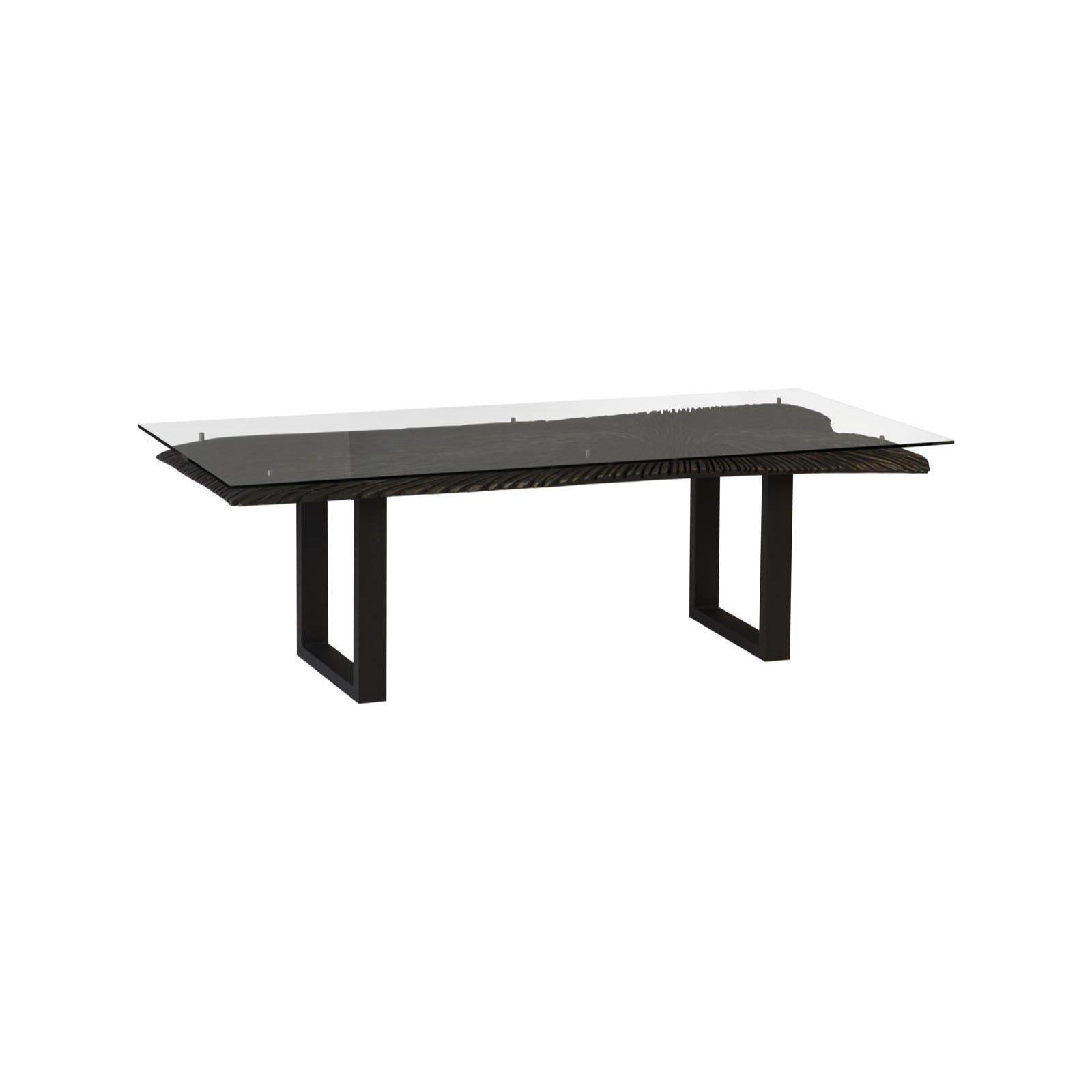 Chainsaw Dining Table with Glass