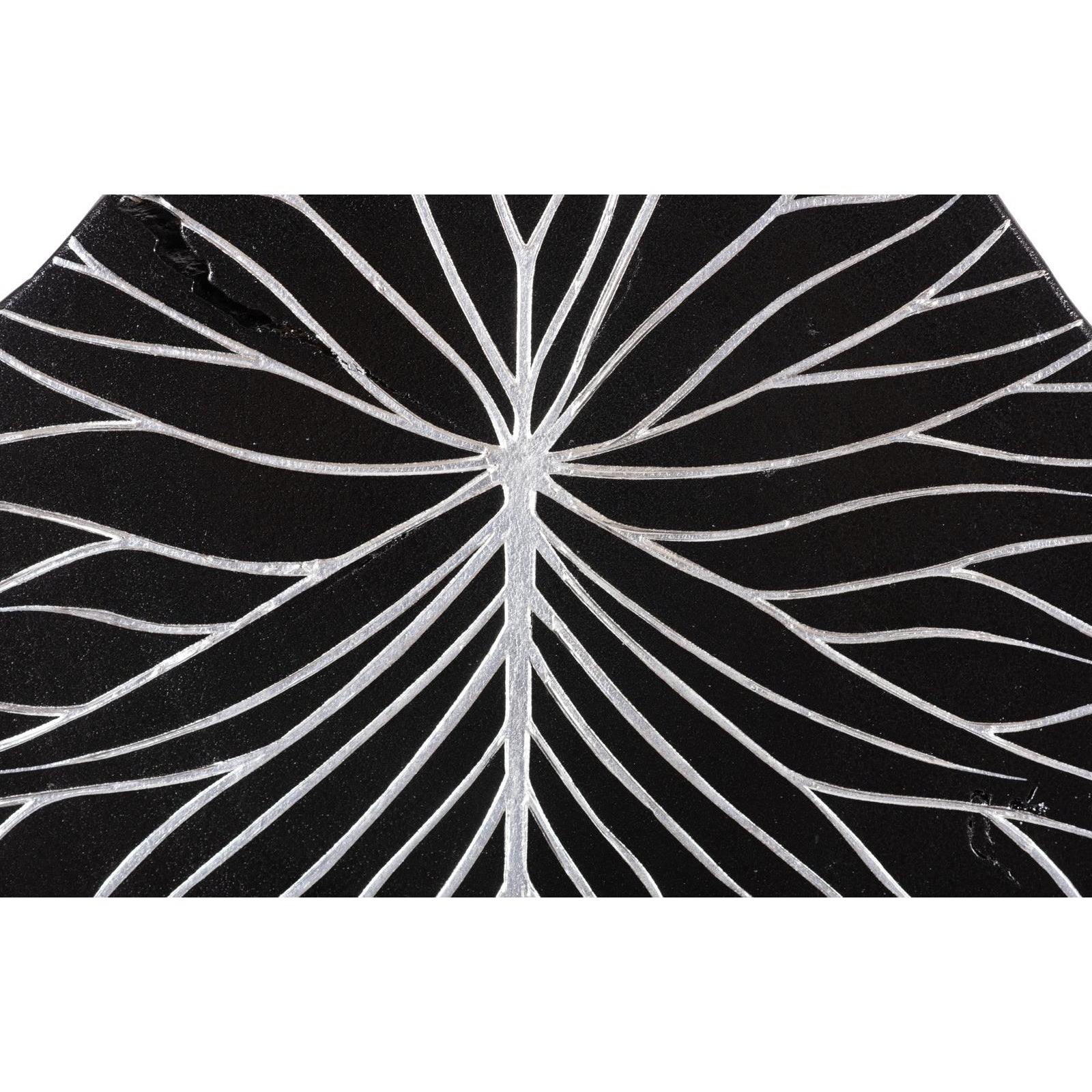 Rivulet Wall Tile - Silver Leaf on Black