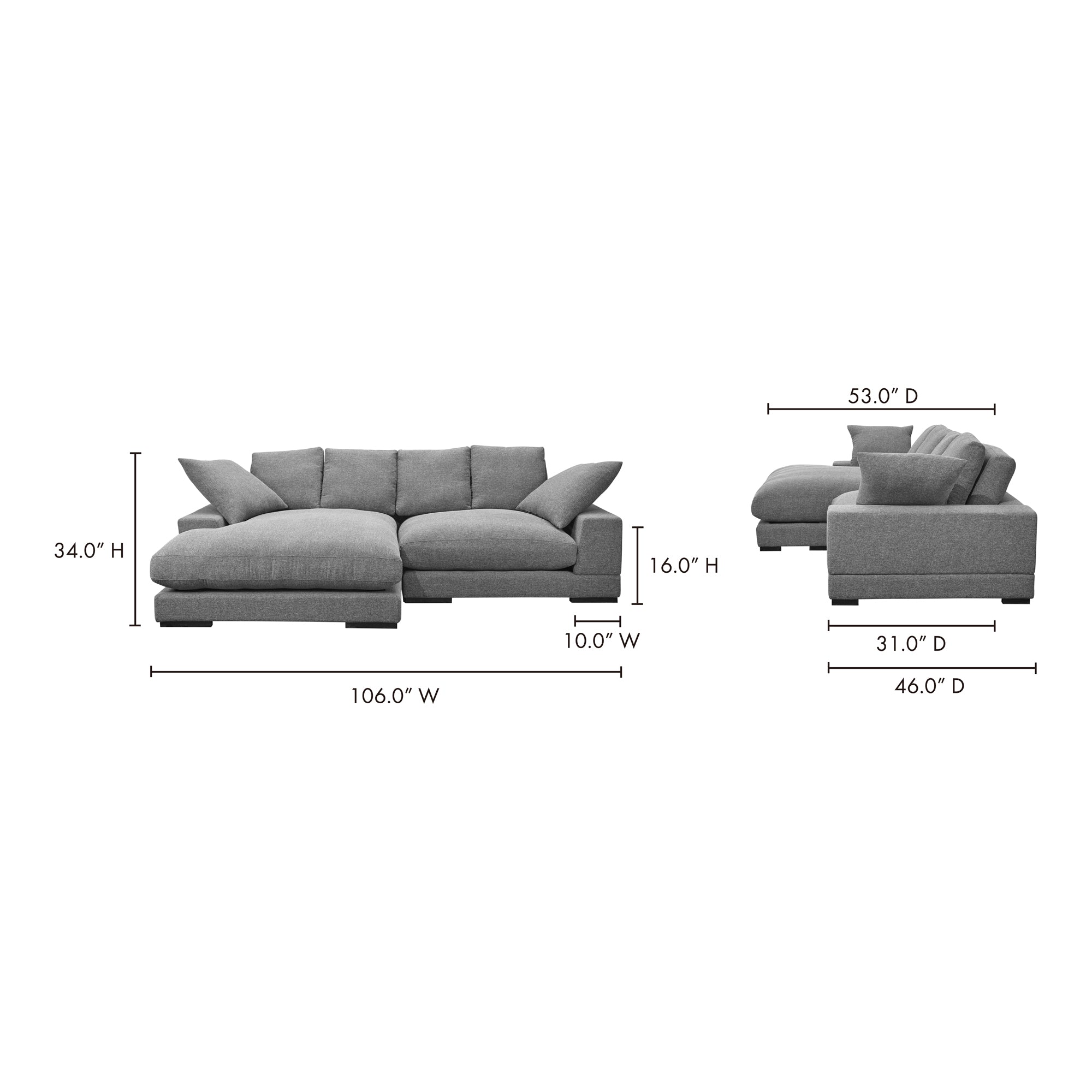 Plunge Sectional Sectional Moe's    Four Hands, Mid Century Modern Furniture, Old Bones Furniture Company, Old Bones Co, Modern Mid Century, Designer Furniture, Furniture Sale, Warehouse Furniture Sale, Plunge Sectional Sale, https://www.oldbonesco.com/