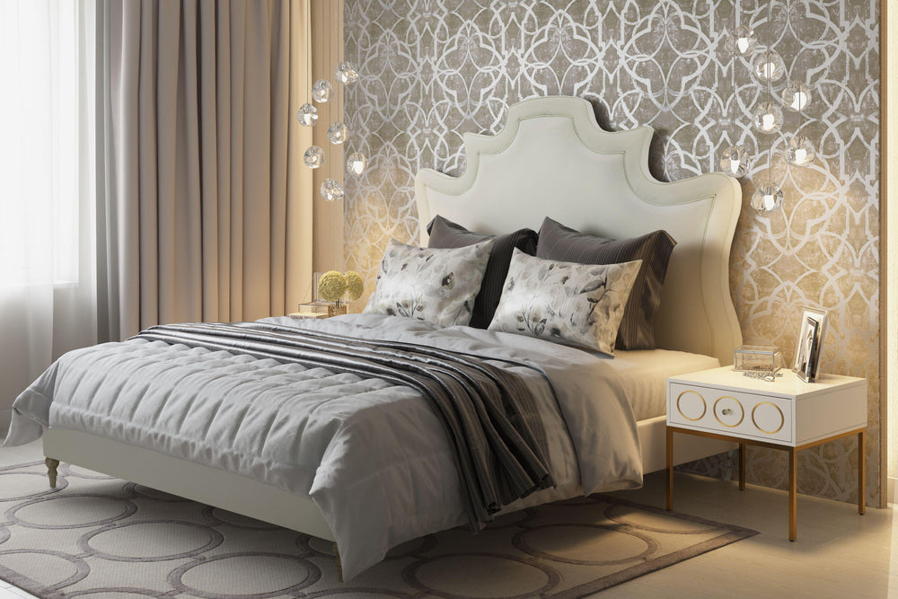 Serenity Cream Velvet Bed