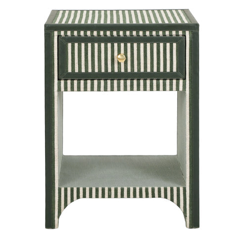 Kora 18" Cotton Jute 1-Drawer Contract-Grade Nightstand