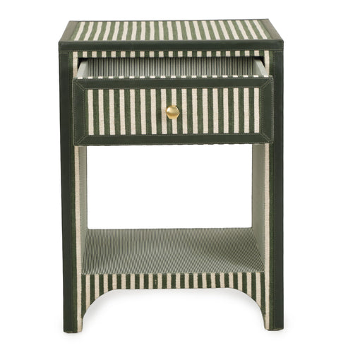 Kora 18" Cotton Jute 1-Drawer Contract-Grade Nightstand