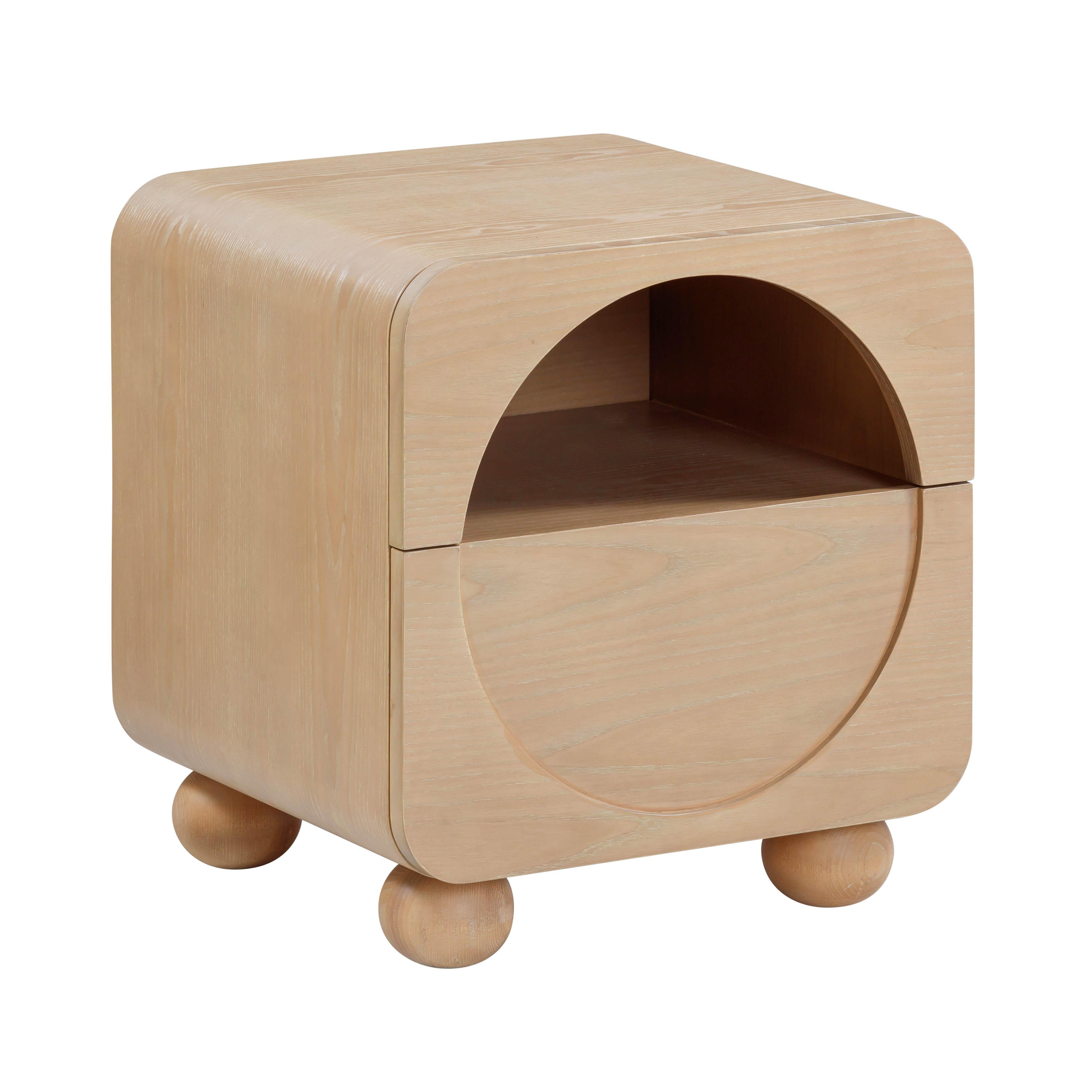 Moonrise Natural Ash Nightstand with Drawer
