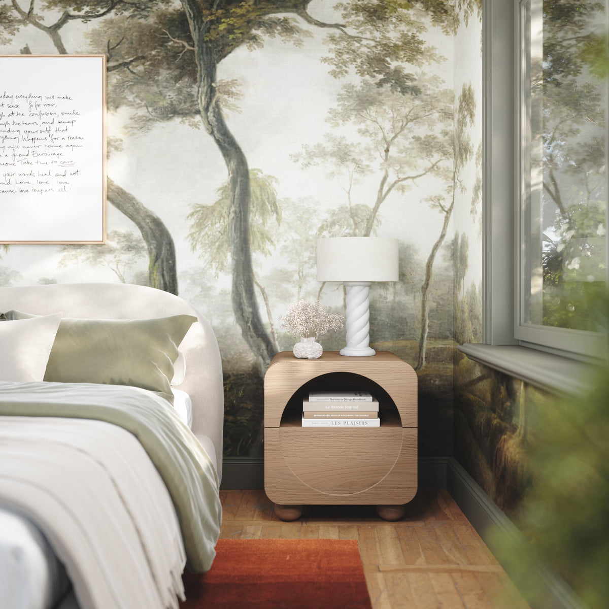 Moonrise Natural Ash Nightstand with Drawer