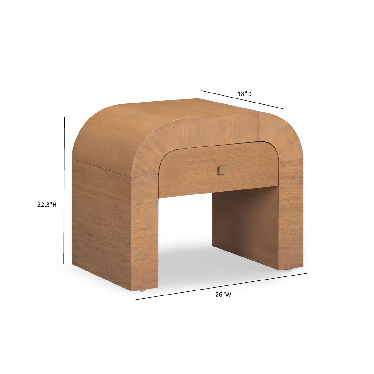 Hump 26" Arched Nightstand with Drawer