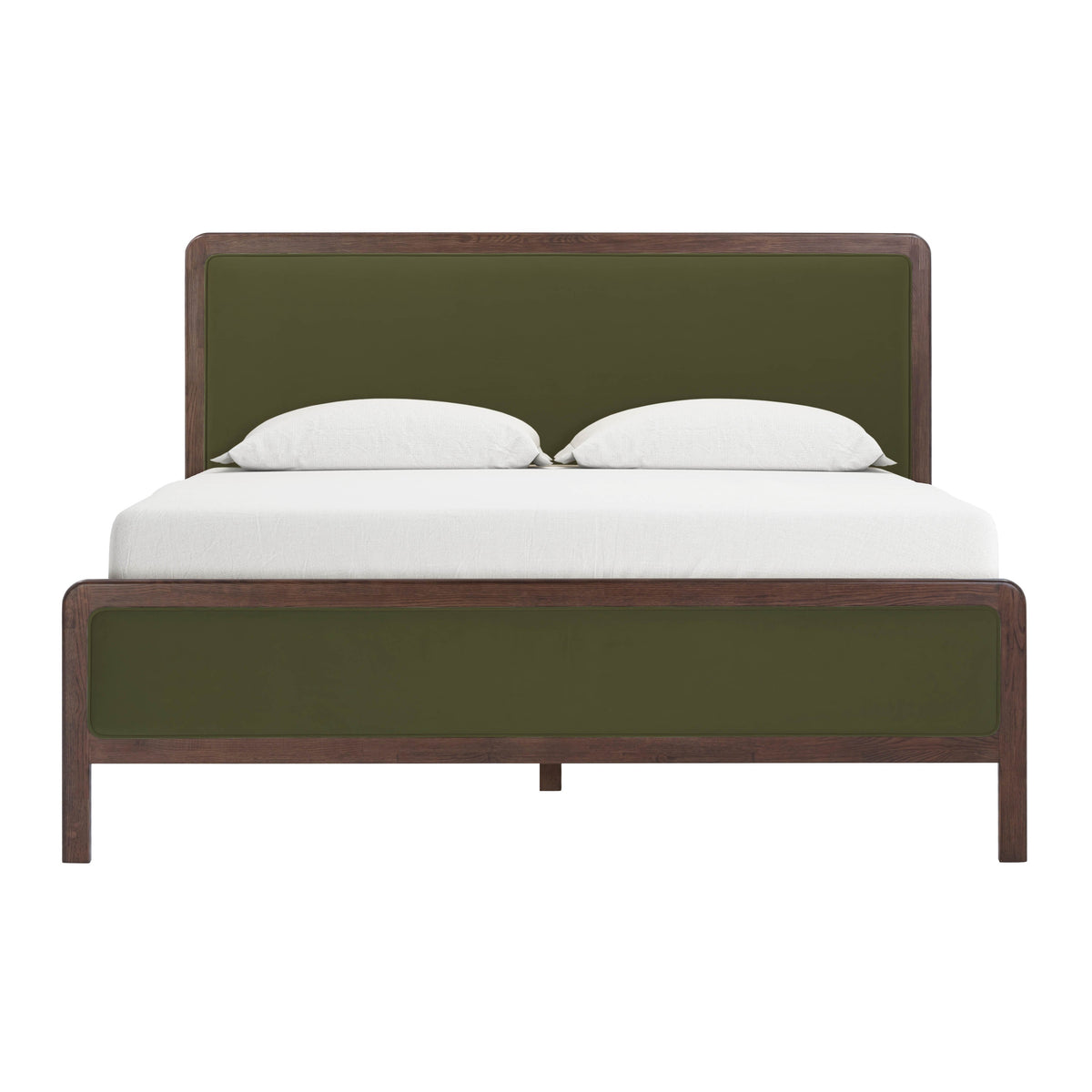 Hella Contract-Grade Velvet and Ash Wood Bed