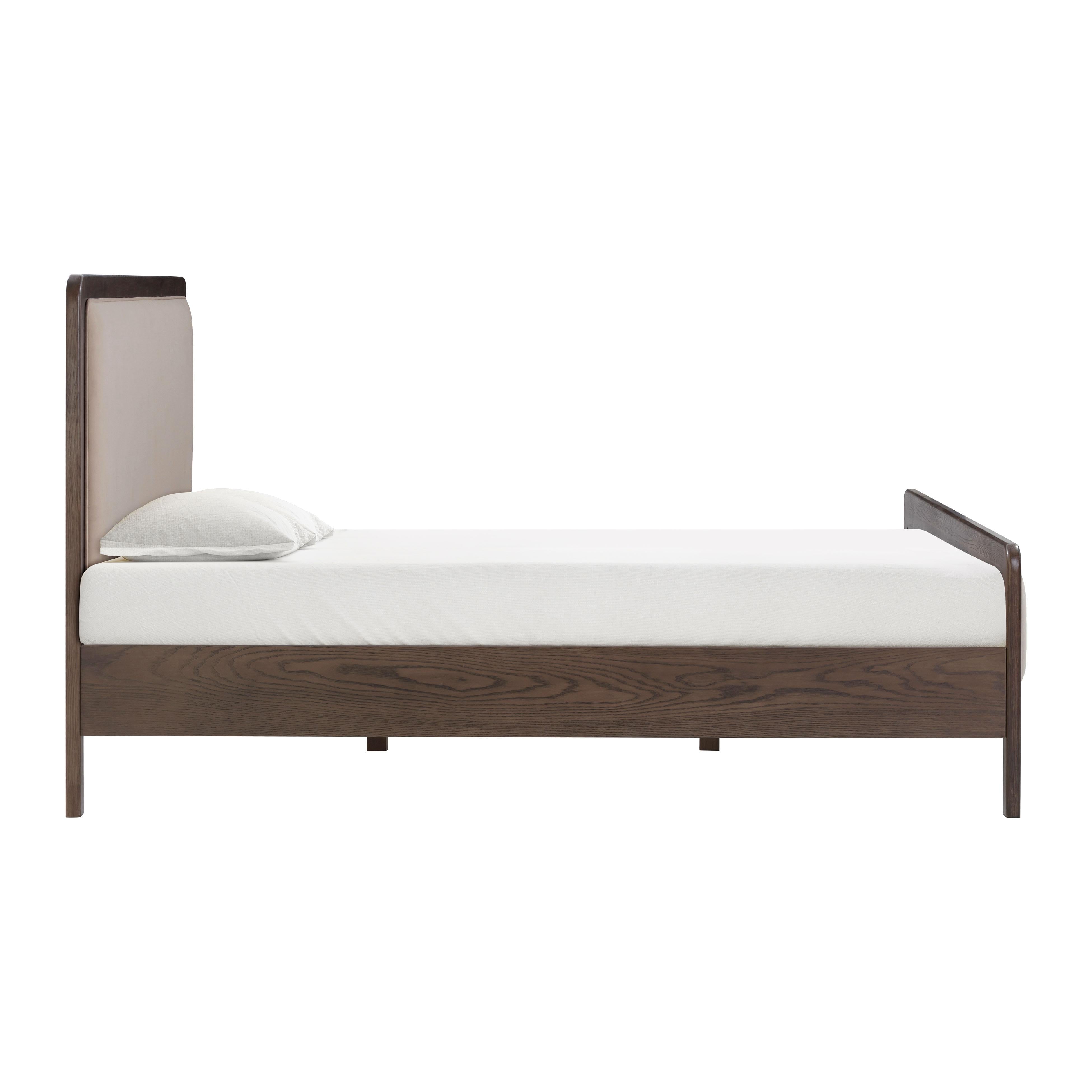 Hella Contract-Grade Velvet and Ash Wood Bed