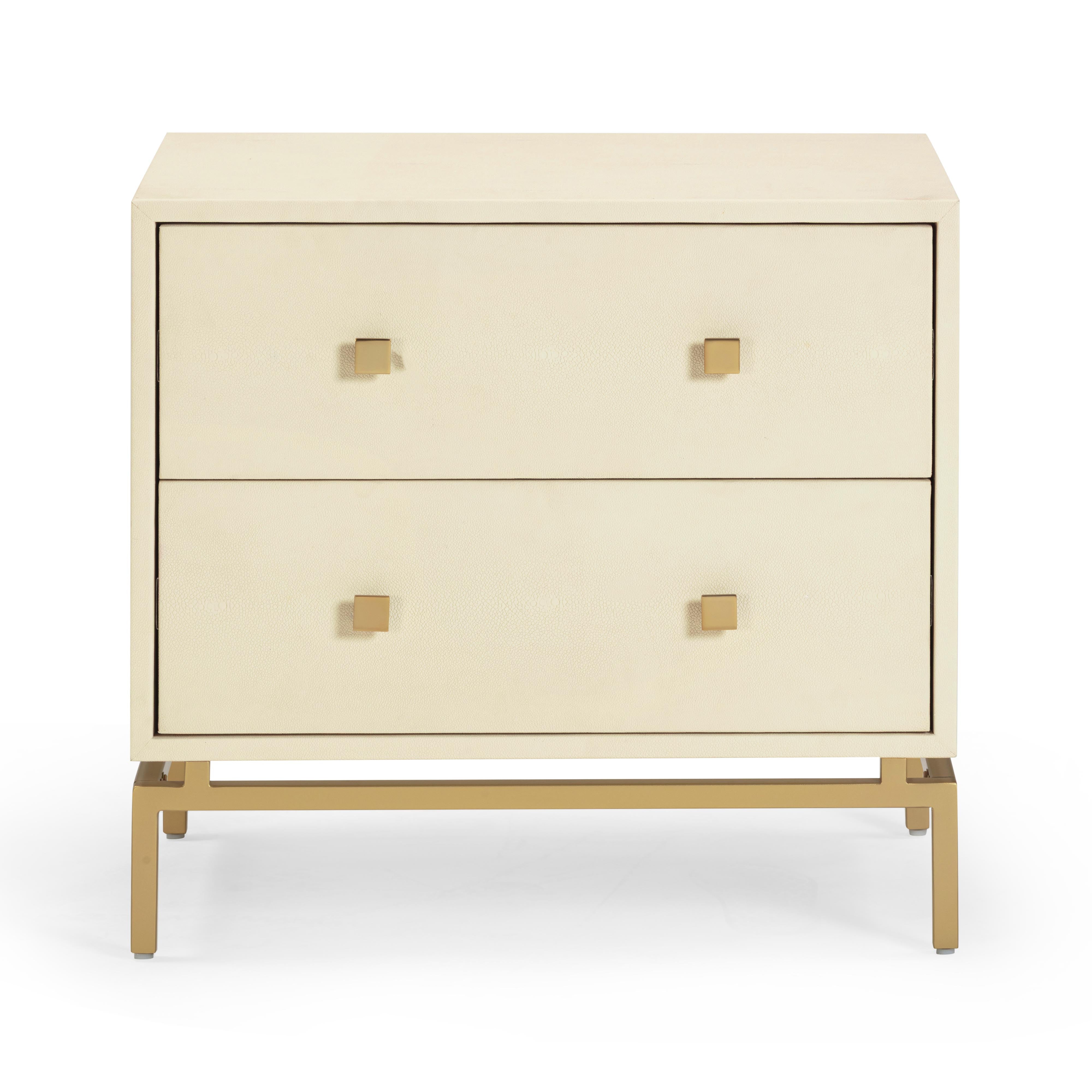 Pesce 25" Faux Shagreen 2-Drawer Nightstand